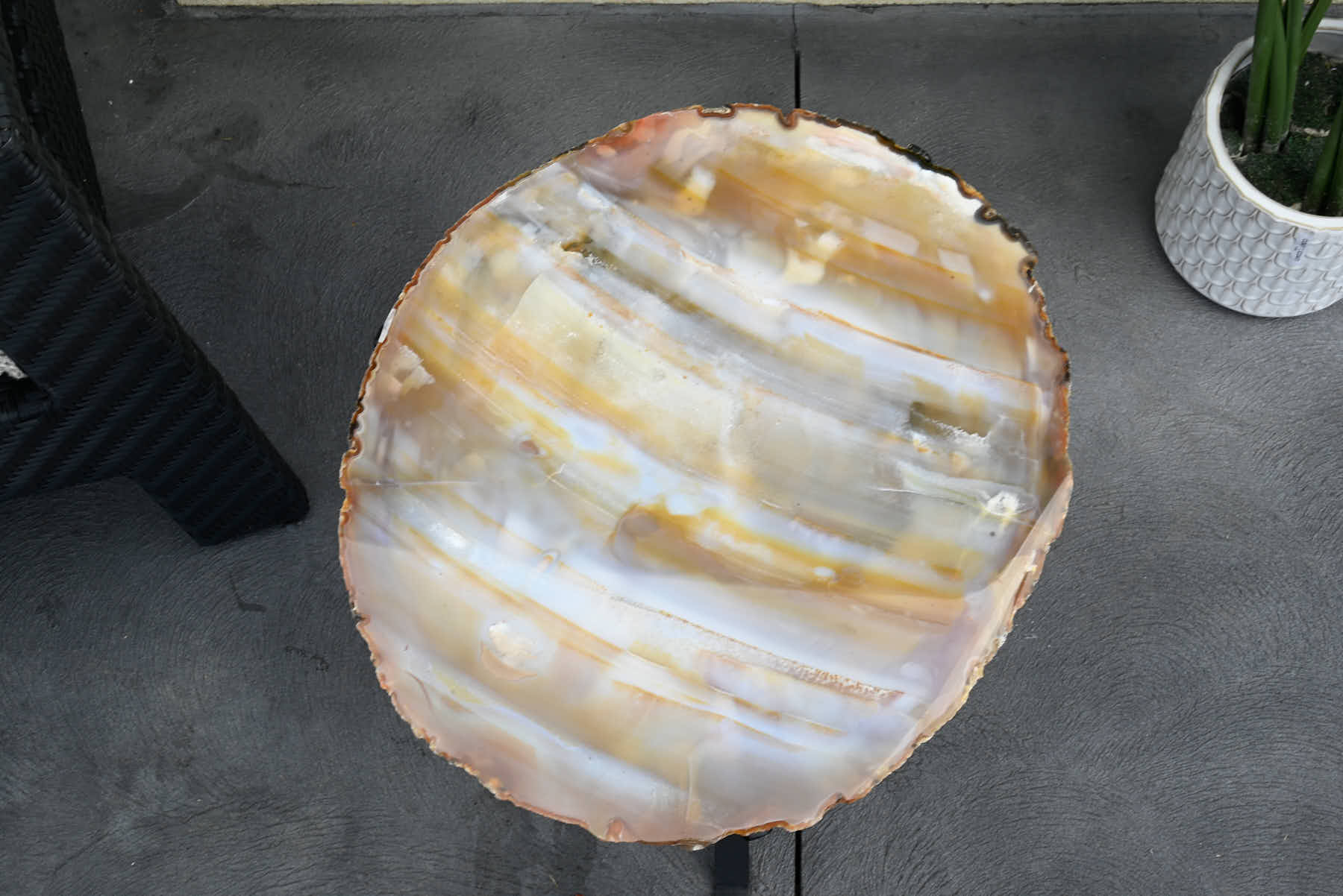 Natural Agate Sidetable - 56cm Tall - #TANATU-15005