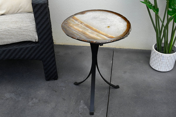 Natural Agate Sidetable - 56cm Tall - #TANATU-15006