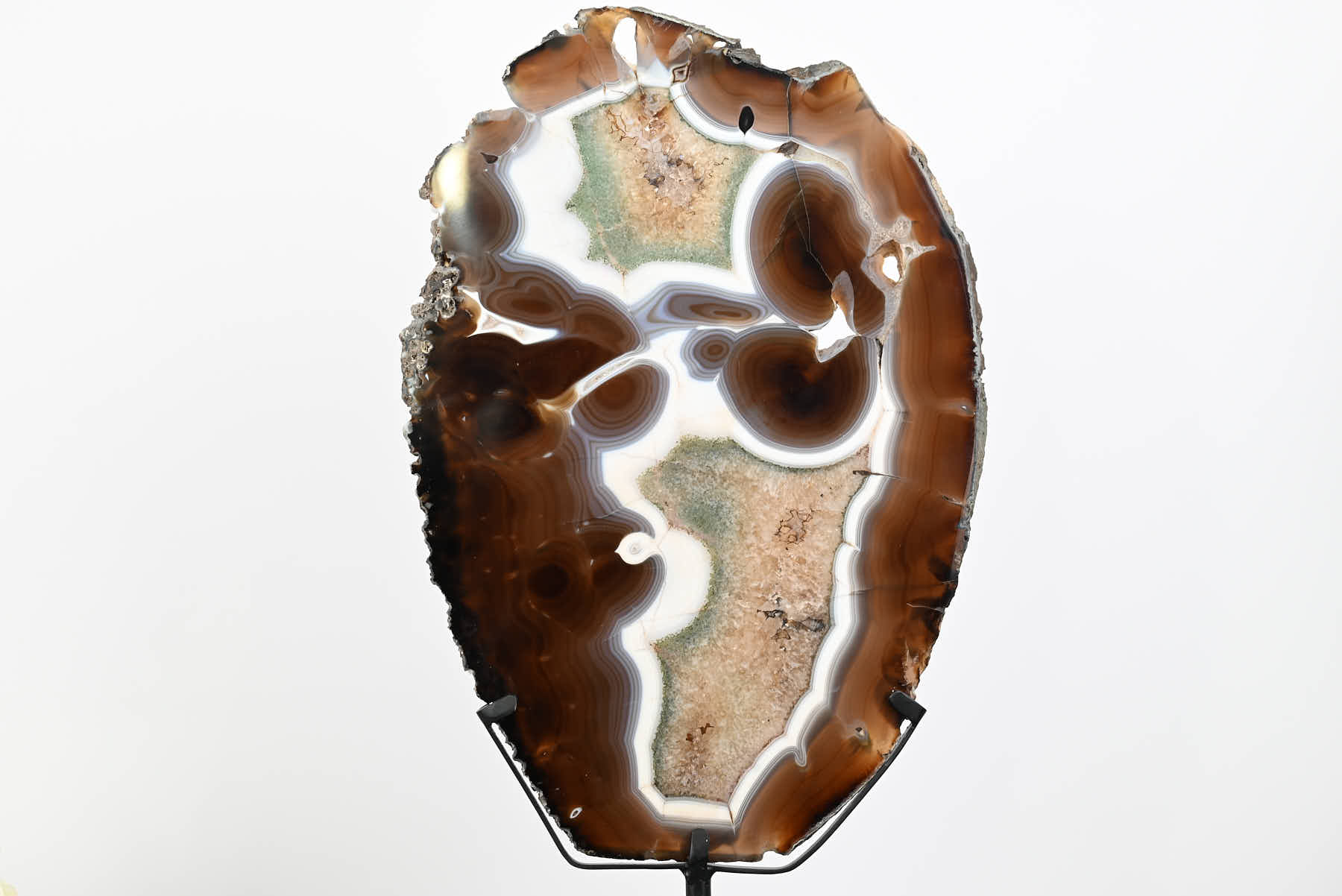 Natural Agate Slice on Rotating Metal Stand - 3.31kg and 58cm Tall - #AGSLIC-32010