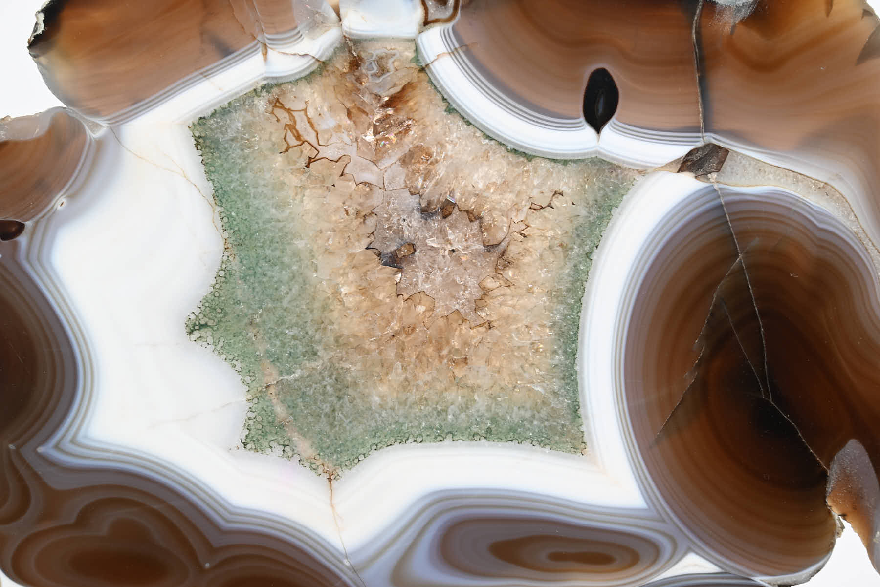 Natural Agate Slice on Rotating Metal Stand - 3.31kg and 58cm Tall - #AGSLIC-32010