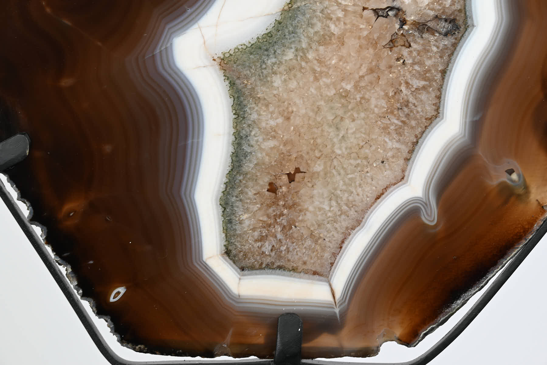 Natural Agate Slice on Rotating Metal Stand - 3.31kg and 58cm Tall - #AGSLIC-32010