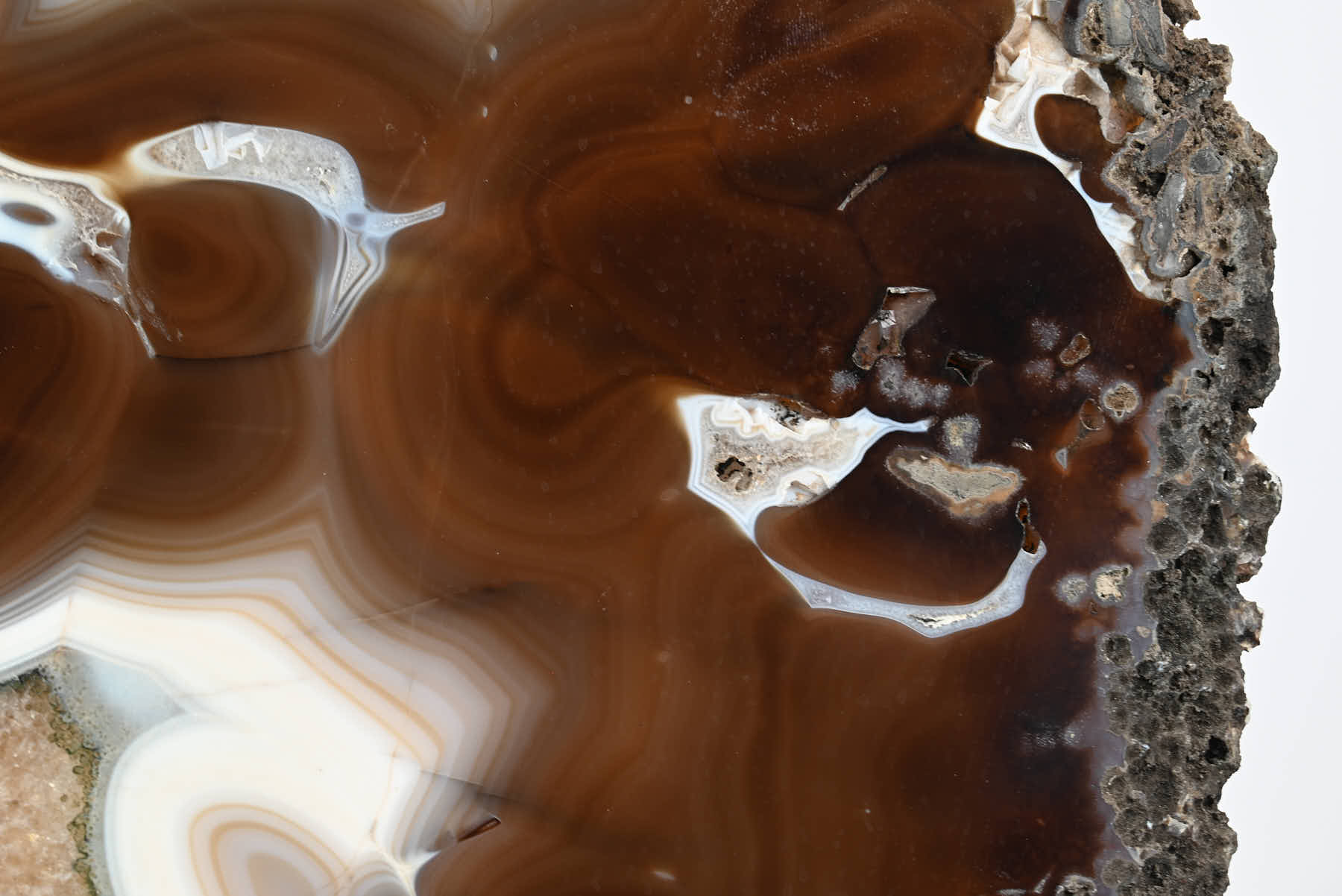 Natural Agate Slice on Rotating Metal Stand - 3.31kg and 58cm Tall - #AGSLIC-32010