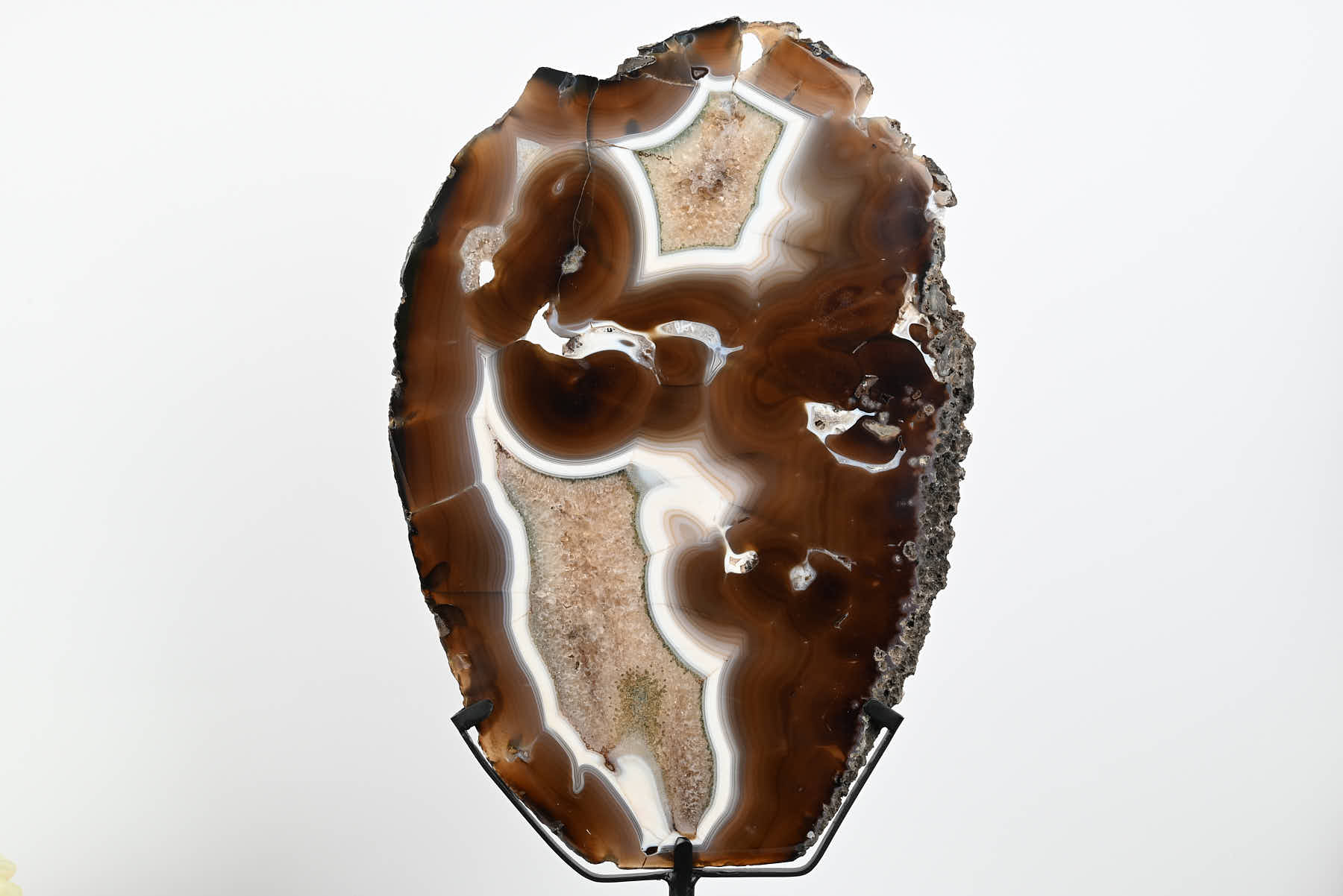 Natural Agate Slice on Rotating Metal Stand - 3.31kg and 58cm Tall - #AGSLIC-32010