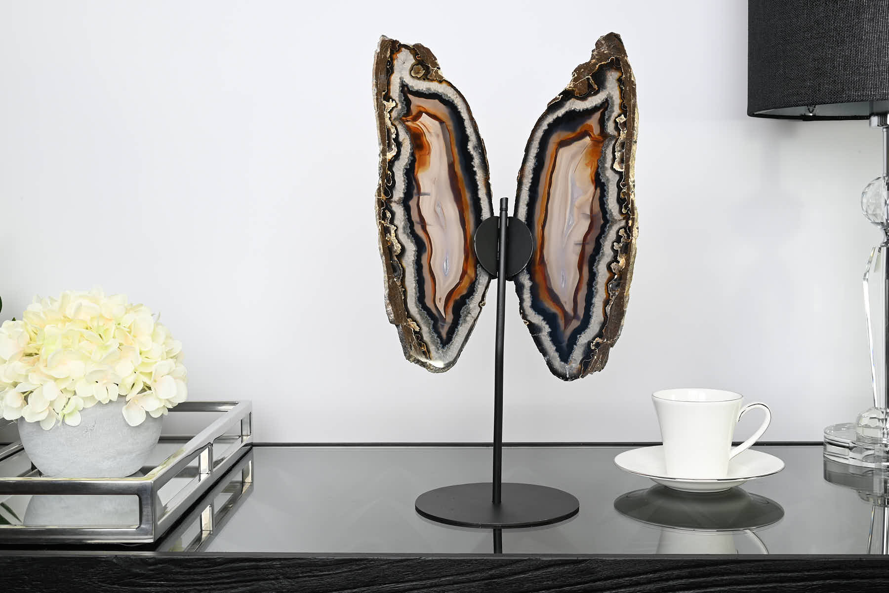 Natural Agate Butterfly on Stand - 1.65kg and 42cm Tall - #BUNATU-10011