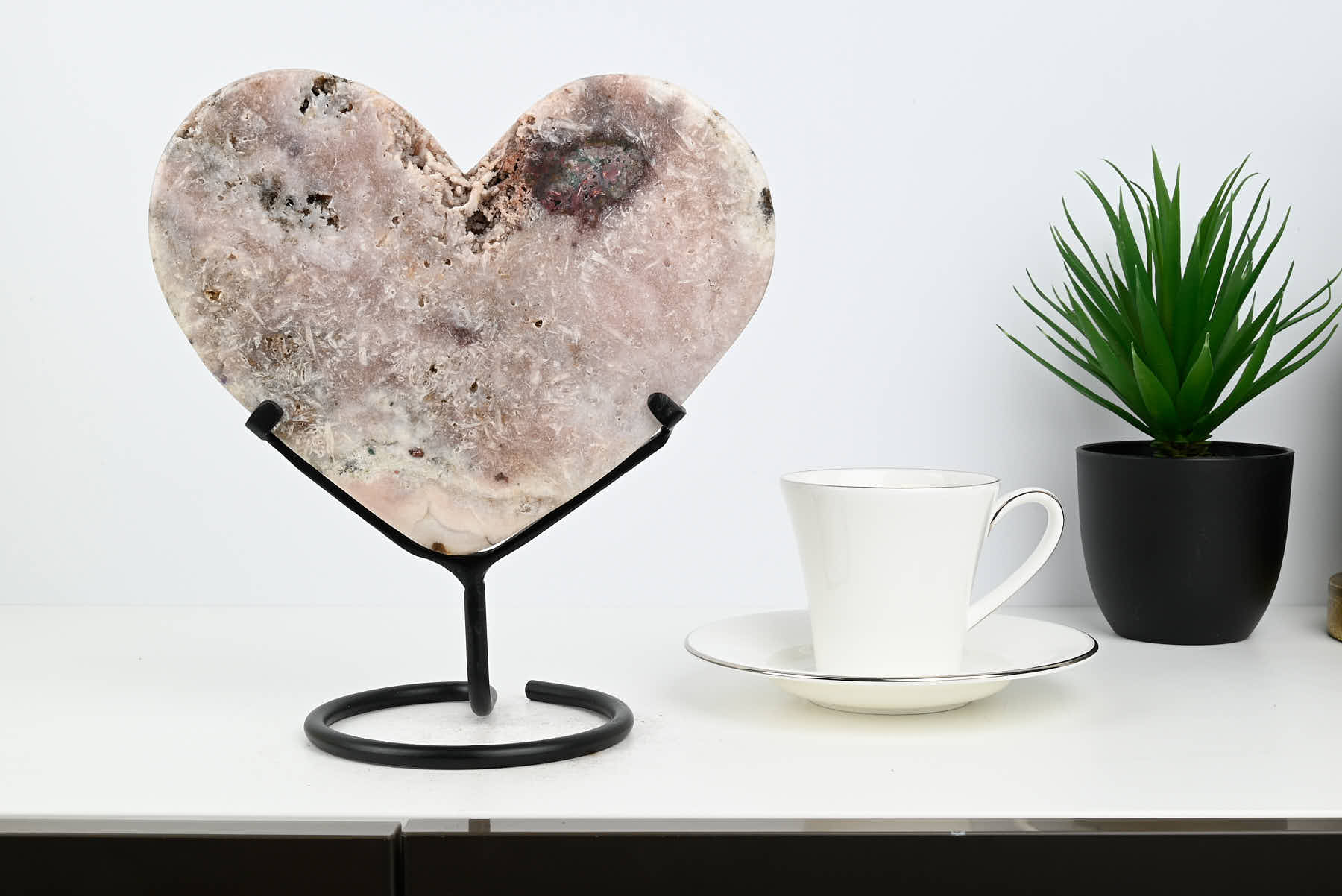 Extra Quality Pink Amethyst Heart - 2.21kg, 24cm high - #HTPINK-34026