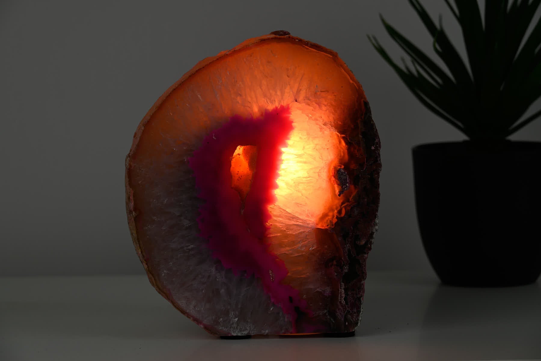 Pink Agate Night Lamp - 16cm tall #LAPINK-38035