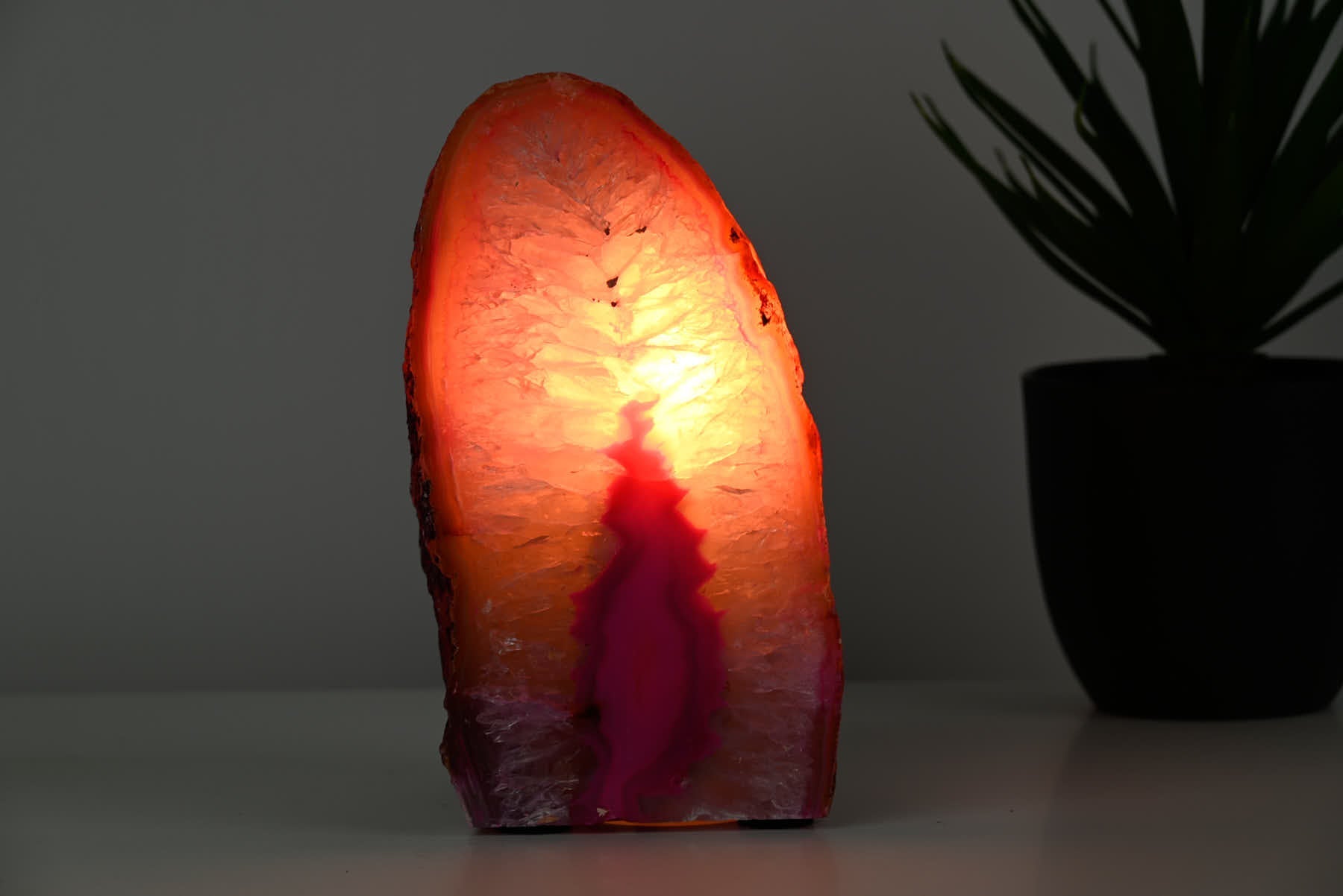 Pink Agate Night Lamp - 17cm tall - #LAPINK-38002