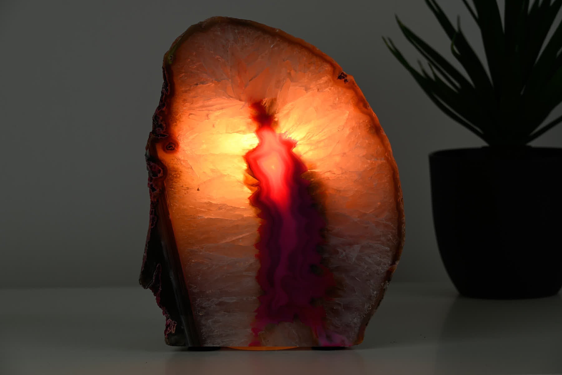 Pink Agate Night Lamp - 17cm tall - #LAPINK-38008