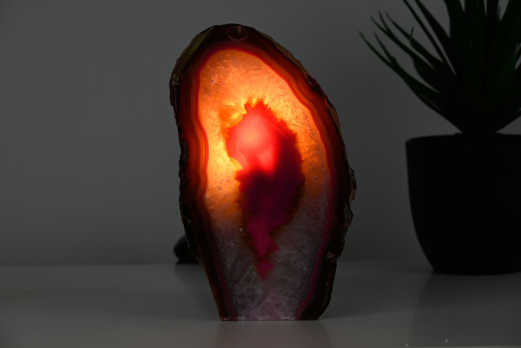 Pink Agate Night Lamp - 17cm tall - #LAPINK-38030