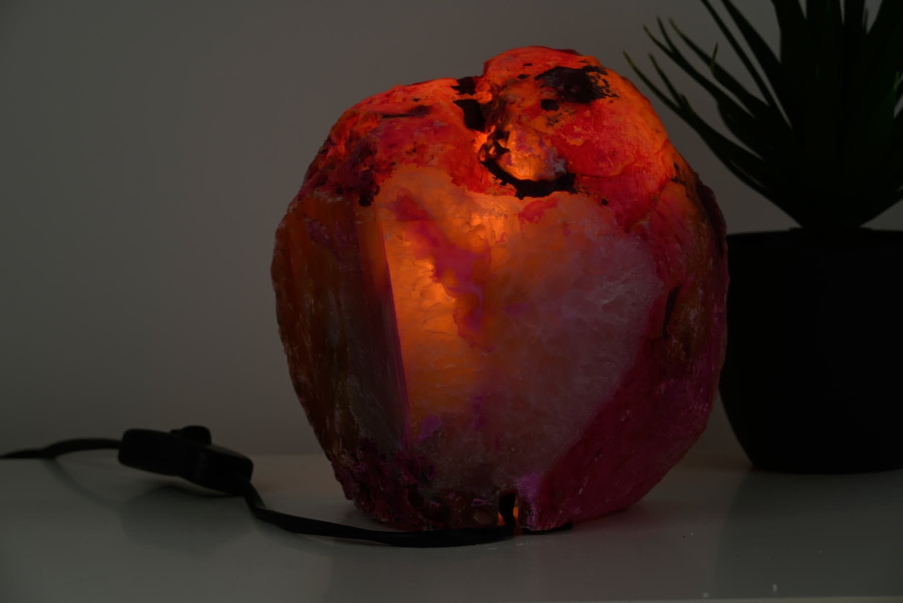 Pink Agate Night Lamp - 17cm tall - #LAPINK-38033