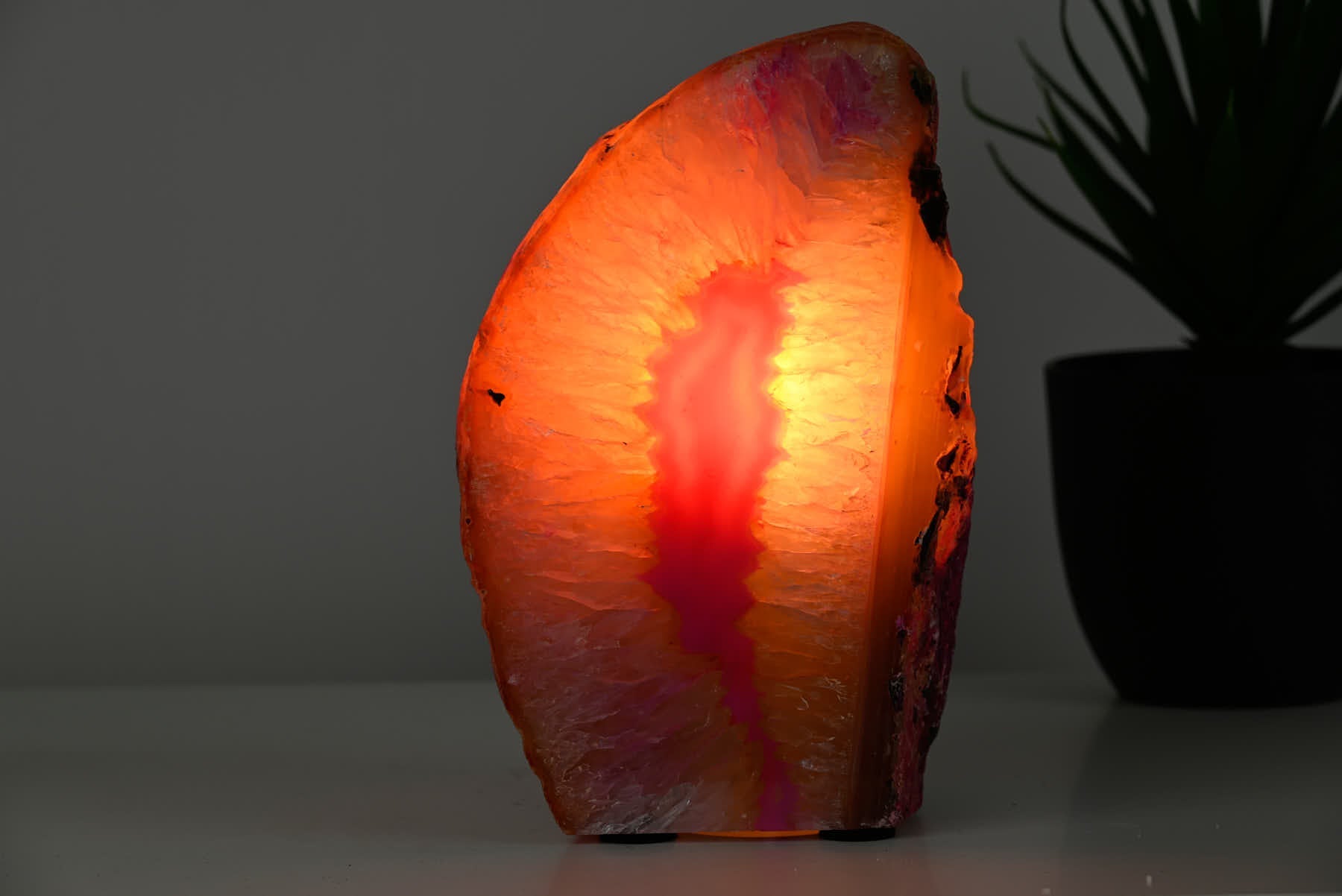 Pink Agate Night Lamp - 17cm tall - #LAPINK-38036