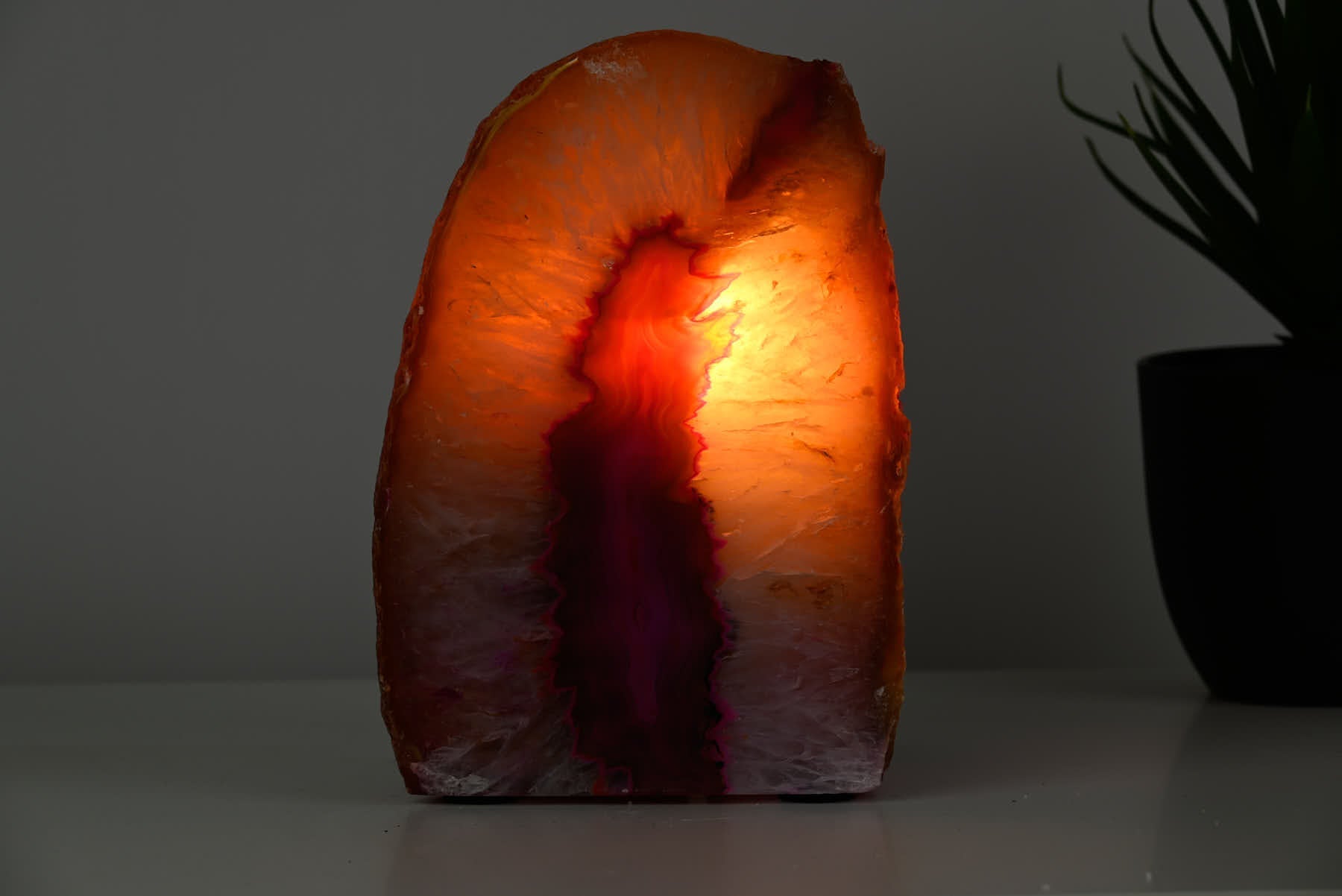Pink Agate Night Lamp - 17cm tall - #LAPINK-38037