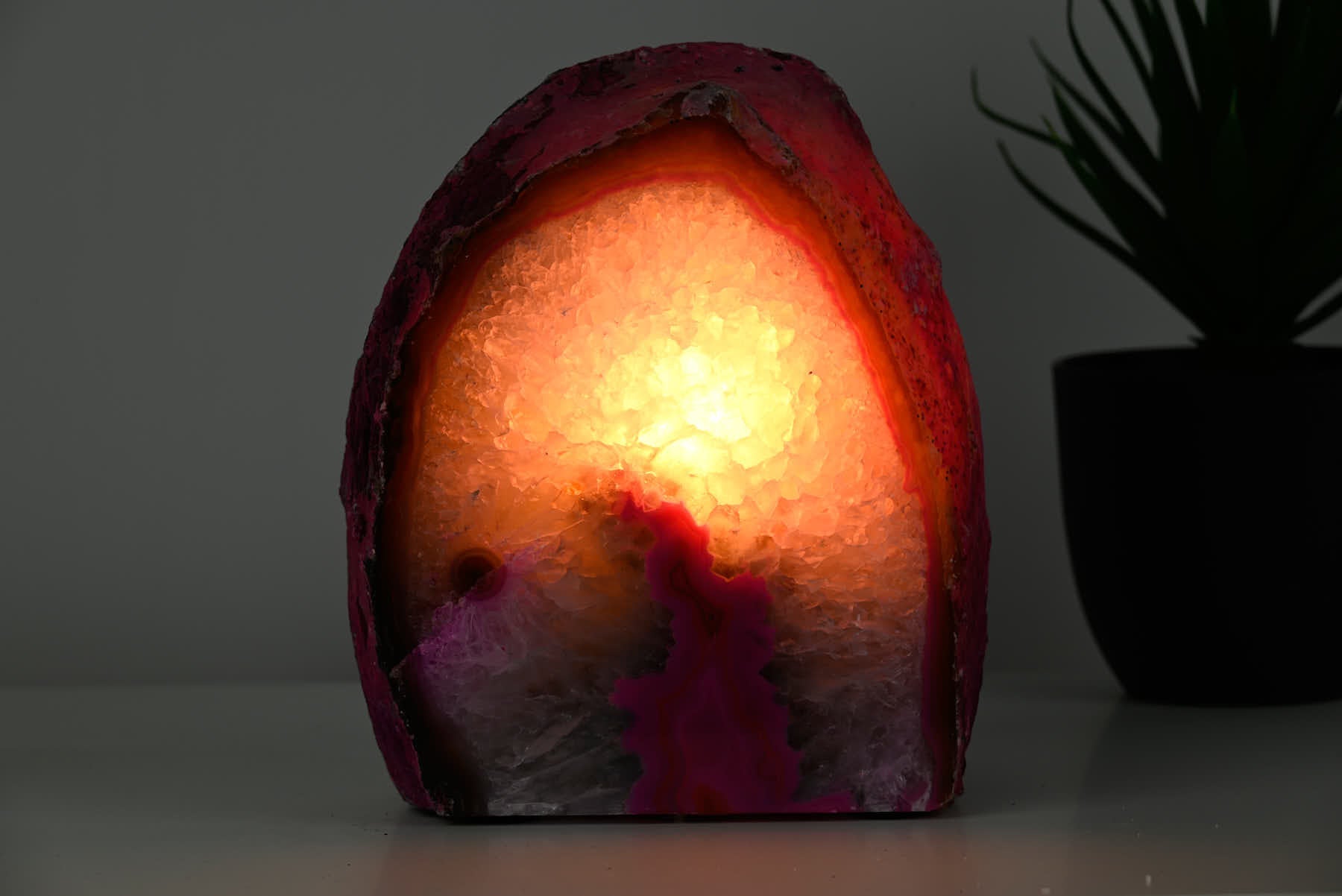 Pink Agate Night Lamp - 17cm tall - #LAPINK-38039