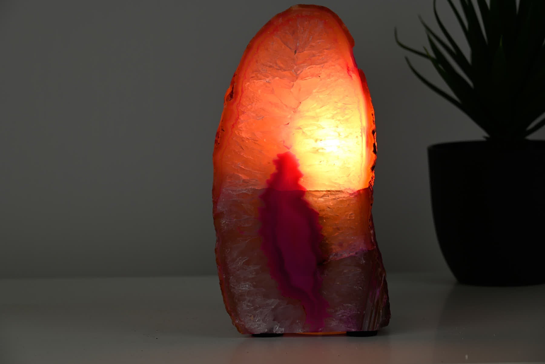 Pink Agate Night Lamp - 17cm tall - #LAPINK-38049
