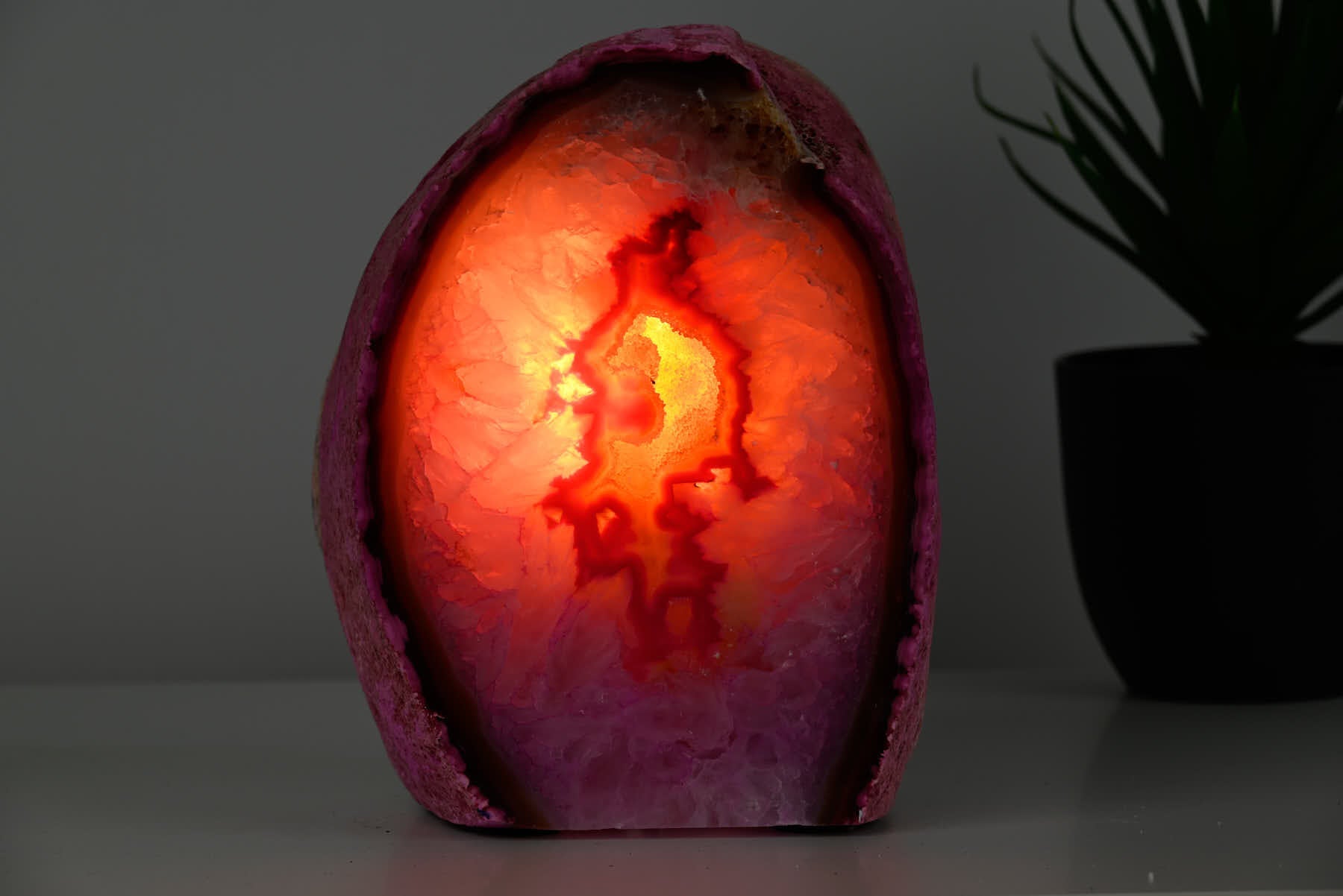 Pink Agate Night Lamp - 18cm tall - #LAPINK-38004