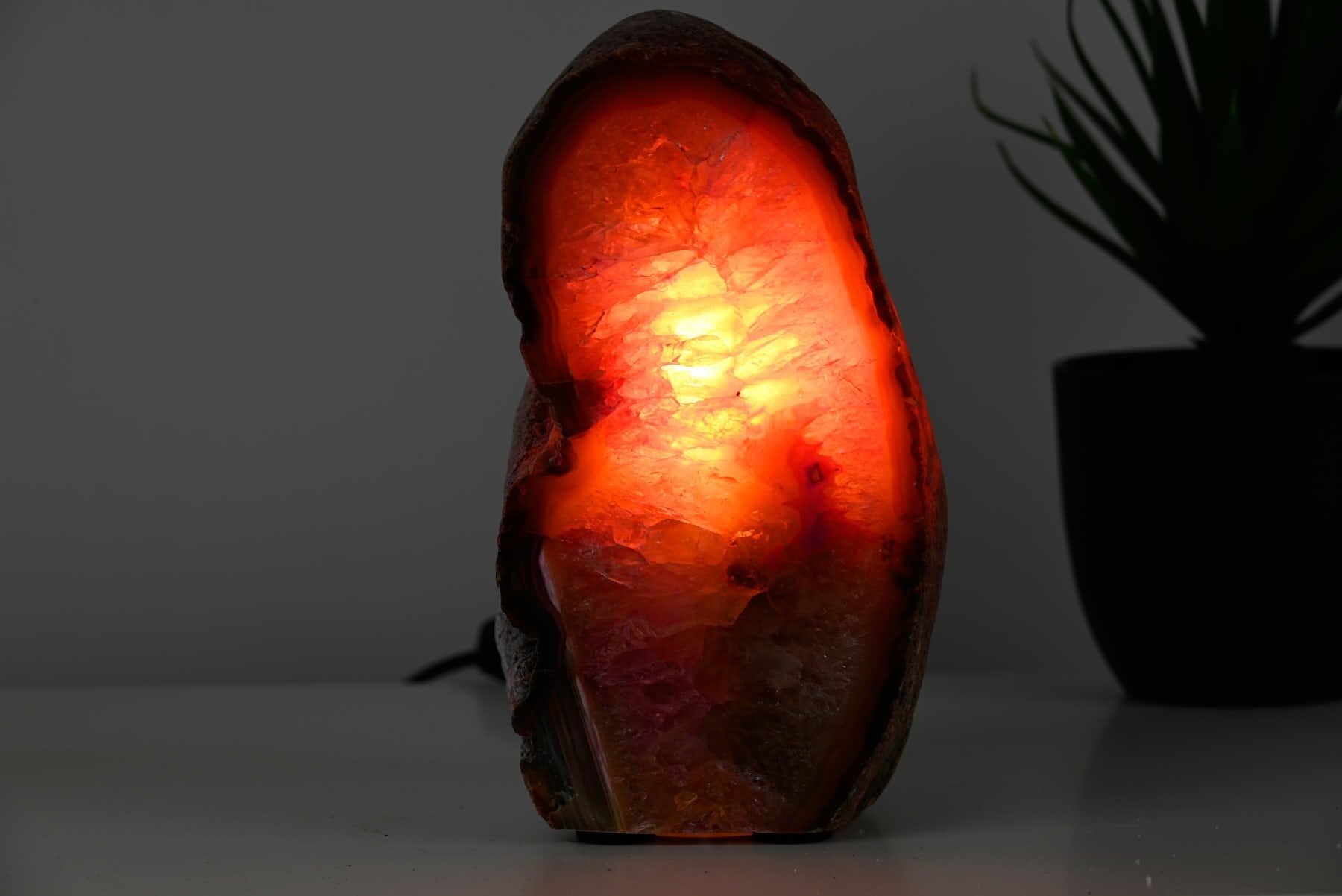 Pink Agate Night Lamp - 18cm tall - #LAPINK-38005