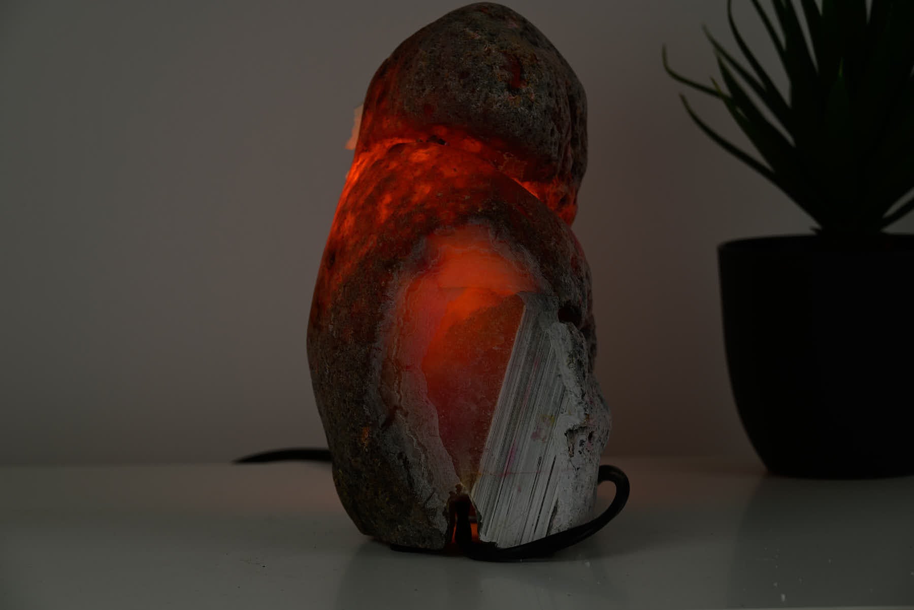 Pink Agate Night Lamp - 18cm tall - #LAPINK-38005