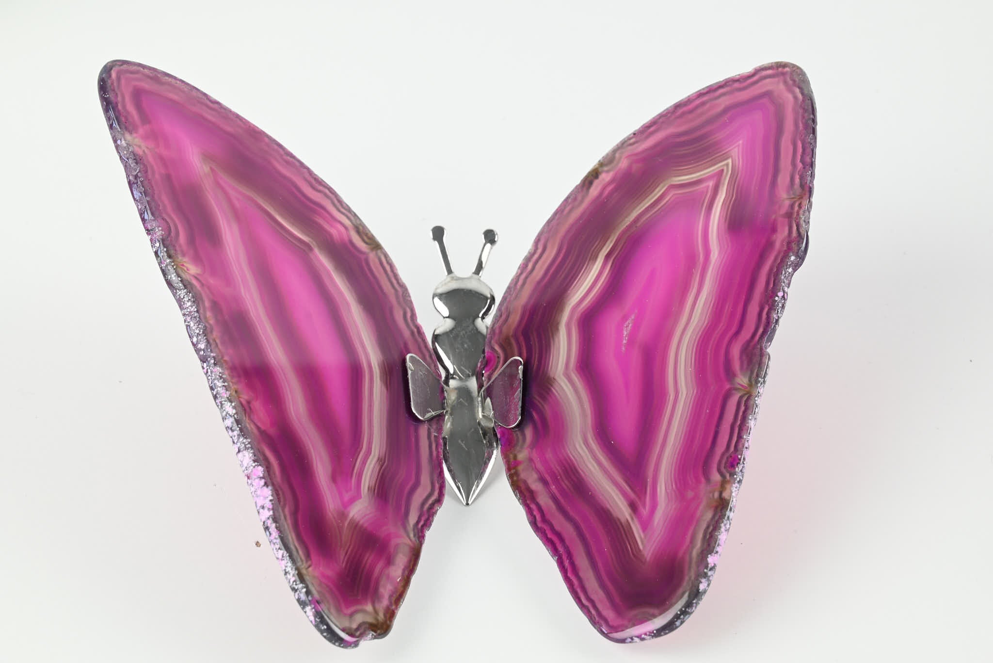 Pink Agate "Butterfly" Freestanding 12cm - #BUPNKF-90017