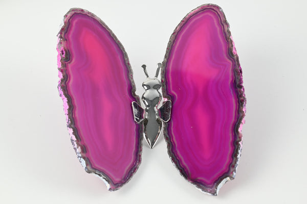 Pink Agate "Butterfly" Freestanding 13cm - #BUPNKF-90019