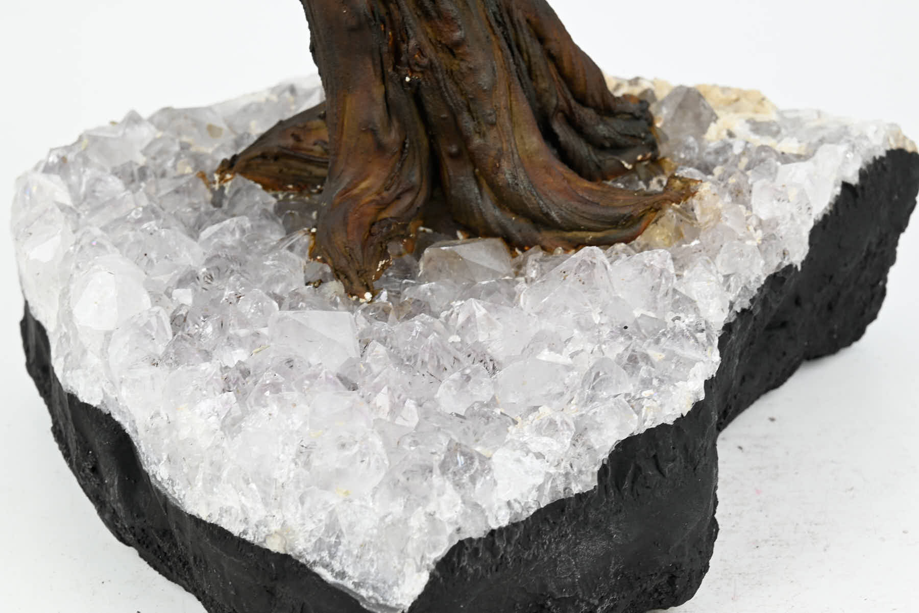 Handmade 37cm Tall Gemstone Tree with Amethyst base and 180 Pink Agate gems - #TRPINK-36002