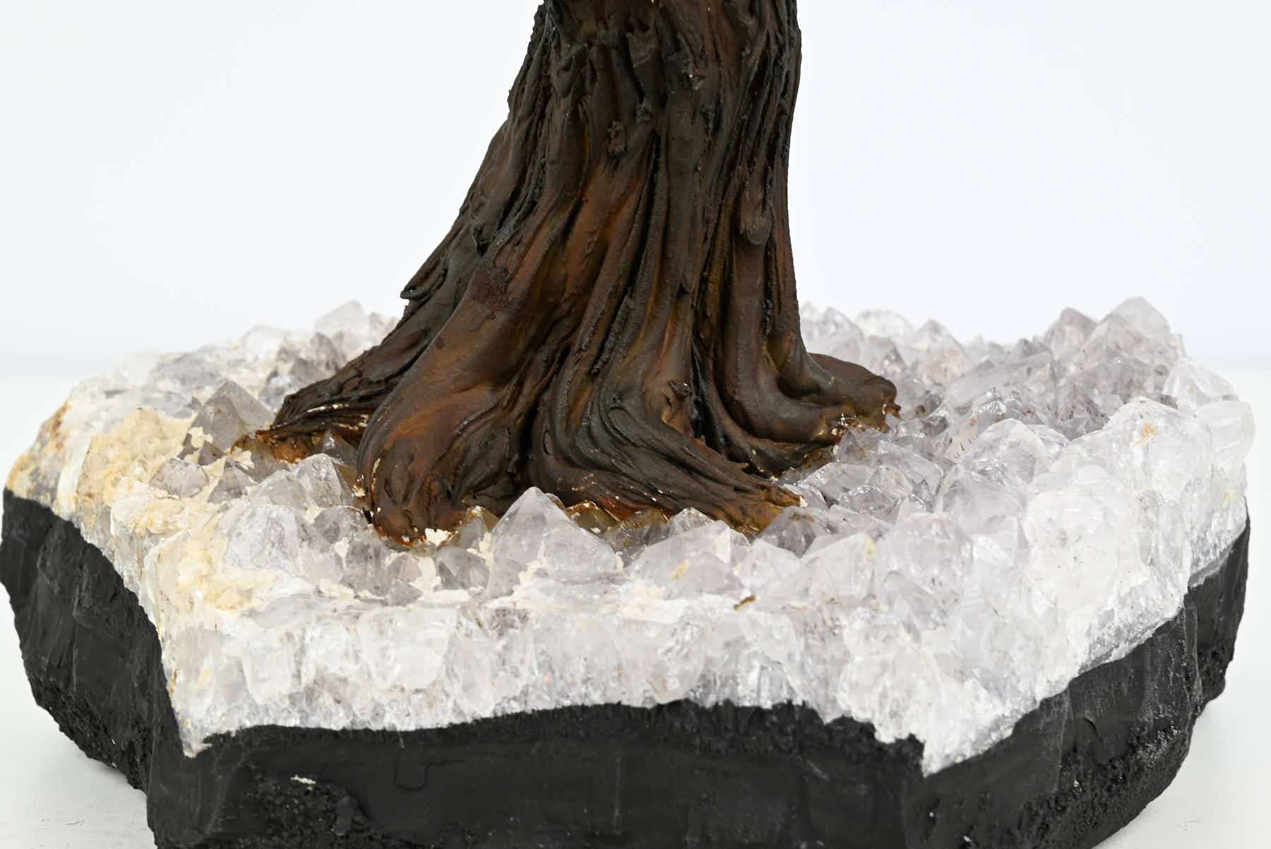 Handmade 37cm Tall Gemstone Tree with Amethyst base and 180 Pink Agate gems - #TRPINK-36002