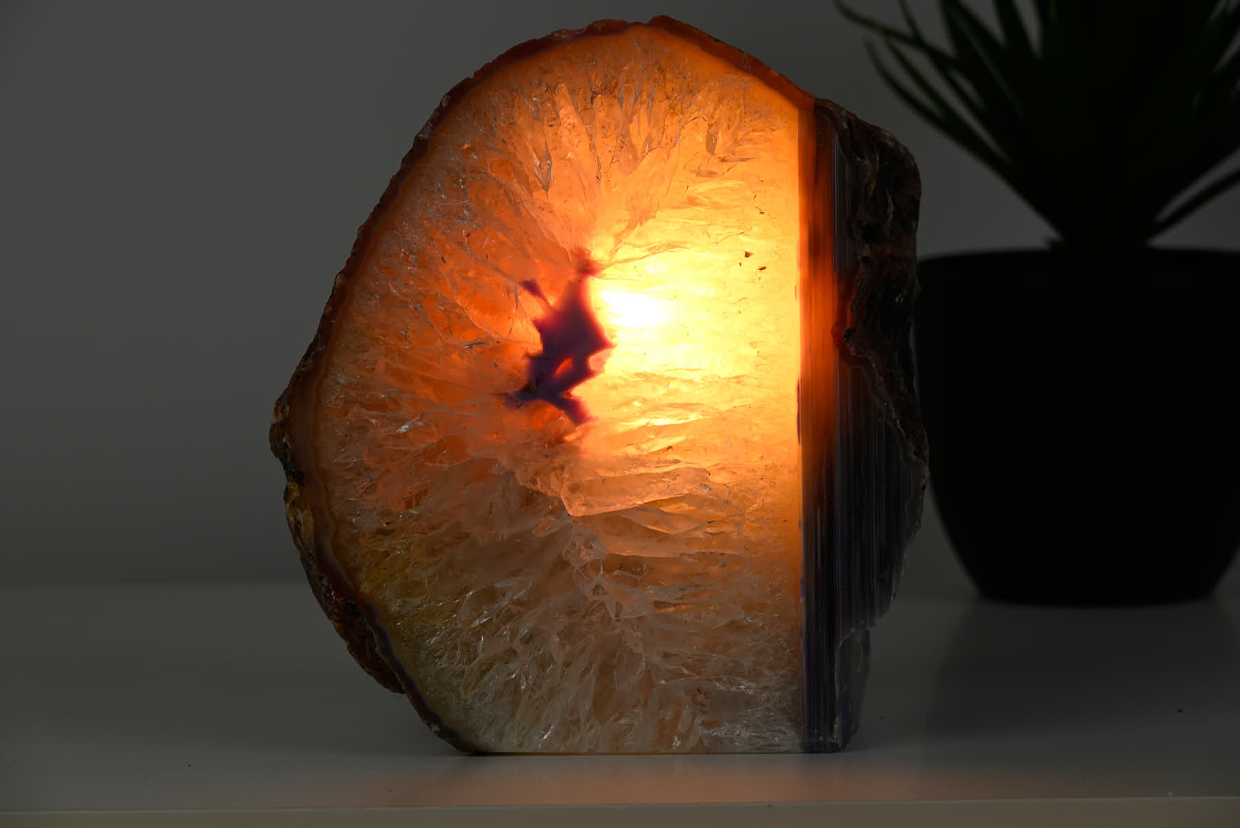 Purple Agate Night Lamp - 16cm tall - #LAPURP-38005