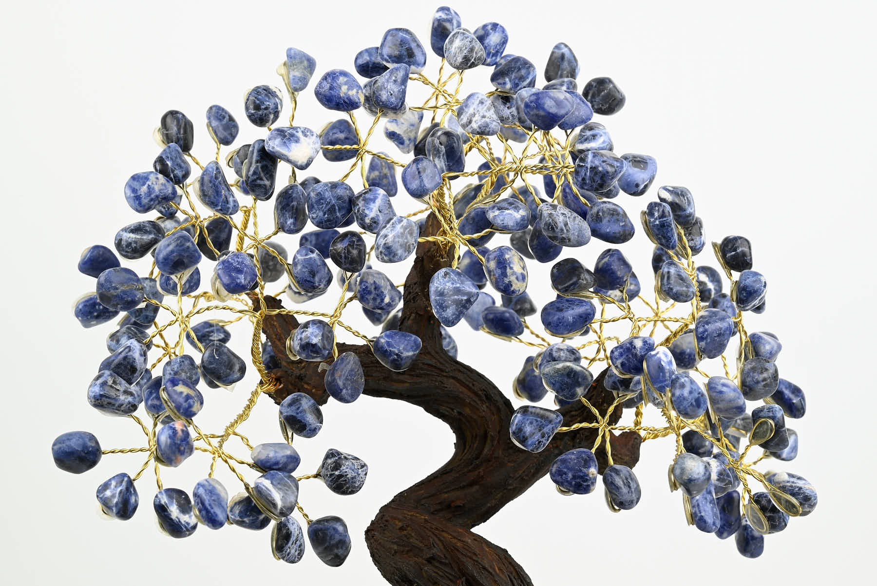 Handmade 34cm Tall Gemstone Tree with Amethyst base and 180 Sodalite gems - #TRSODA-36003