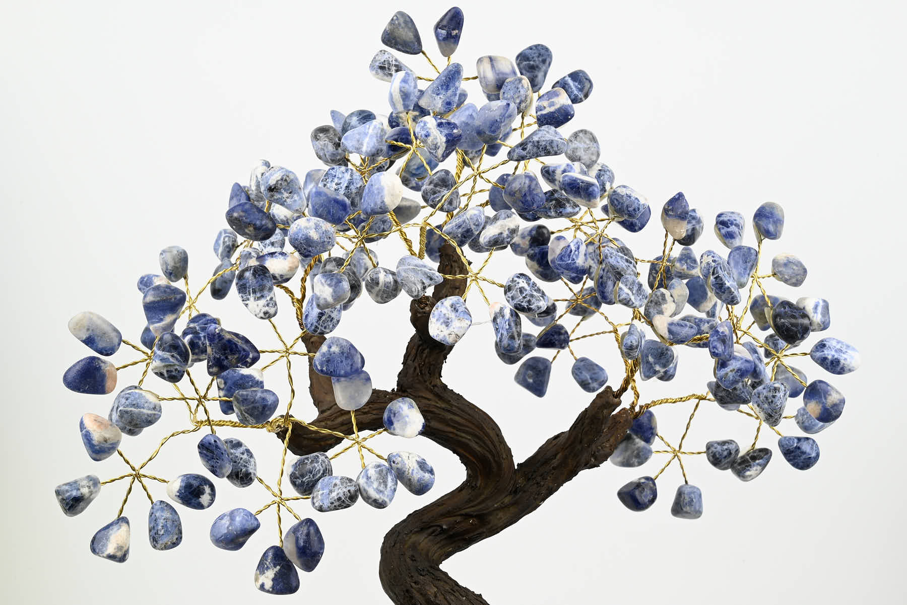 Handmade 39cm Tall Gemstone Tree with Amethyst base and 180 Sodalite gems - #TRSODA-36002