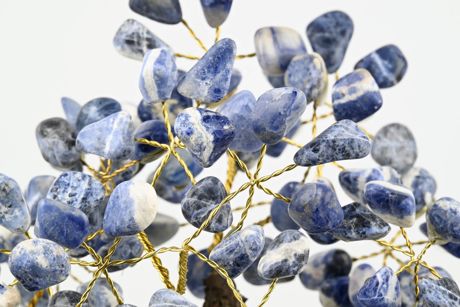 Handmade 39cm Tall Gemstone Tree with Amethyst base and 180 Sodalite gems - #TRSODA-36002