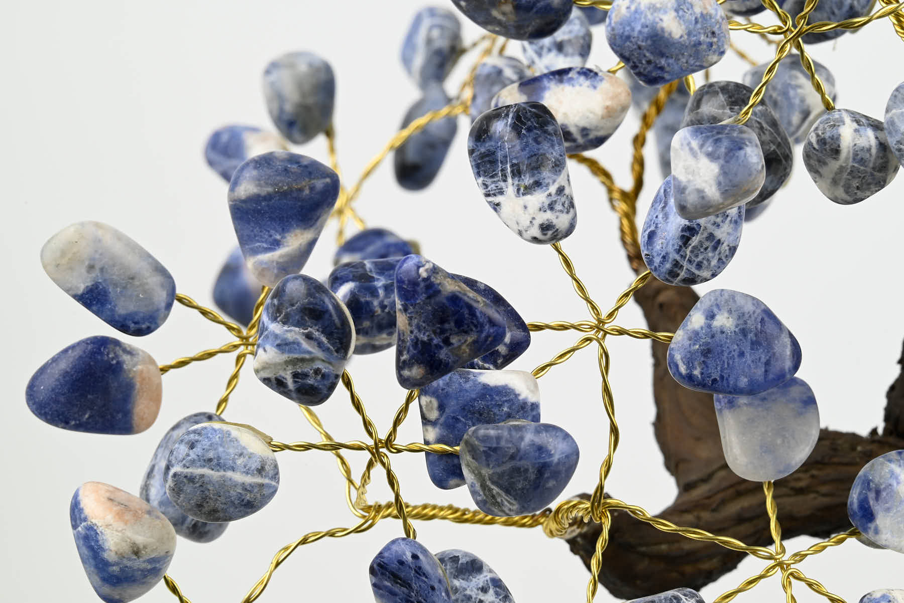 Handmade 39cm Tall Gemstone Tree with Amethyst base and 180 Sodalite gems - #TRSODA-36002