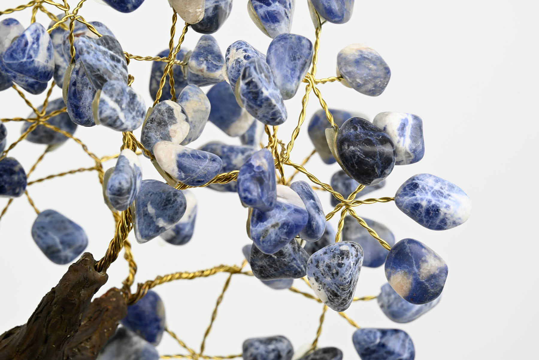 Handmade 39cm Tall Gemstone Tree with Amethyst base and 180 Sodalite gems - #TRSODA-36002