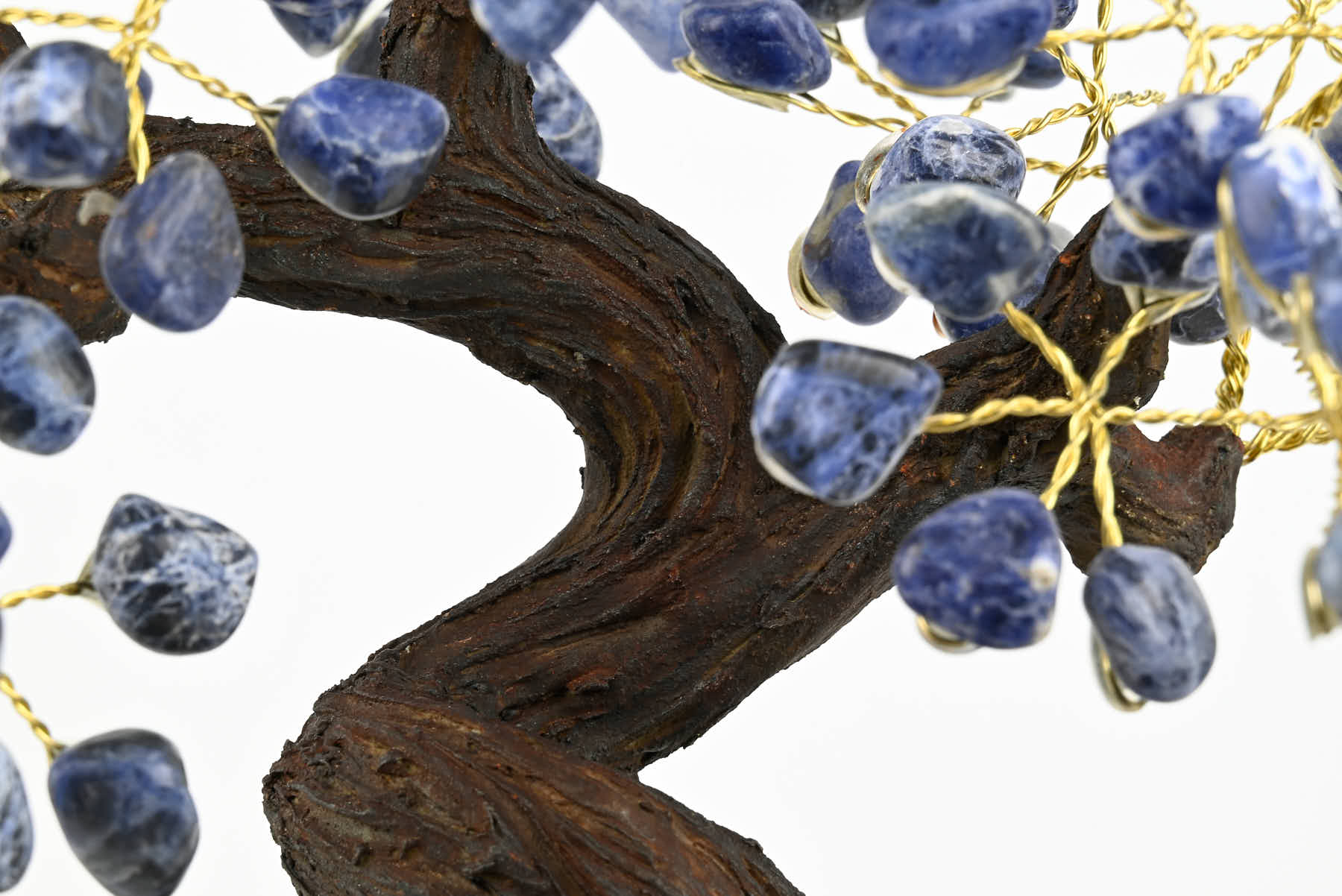 Handmade 34cm Tall Gemstone Tree with Amethyst base and 180 Sodalite gems - #TRSODA-36003