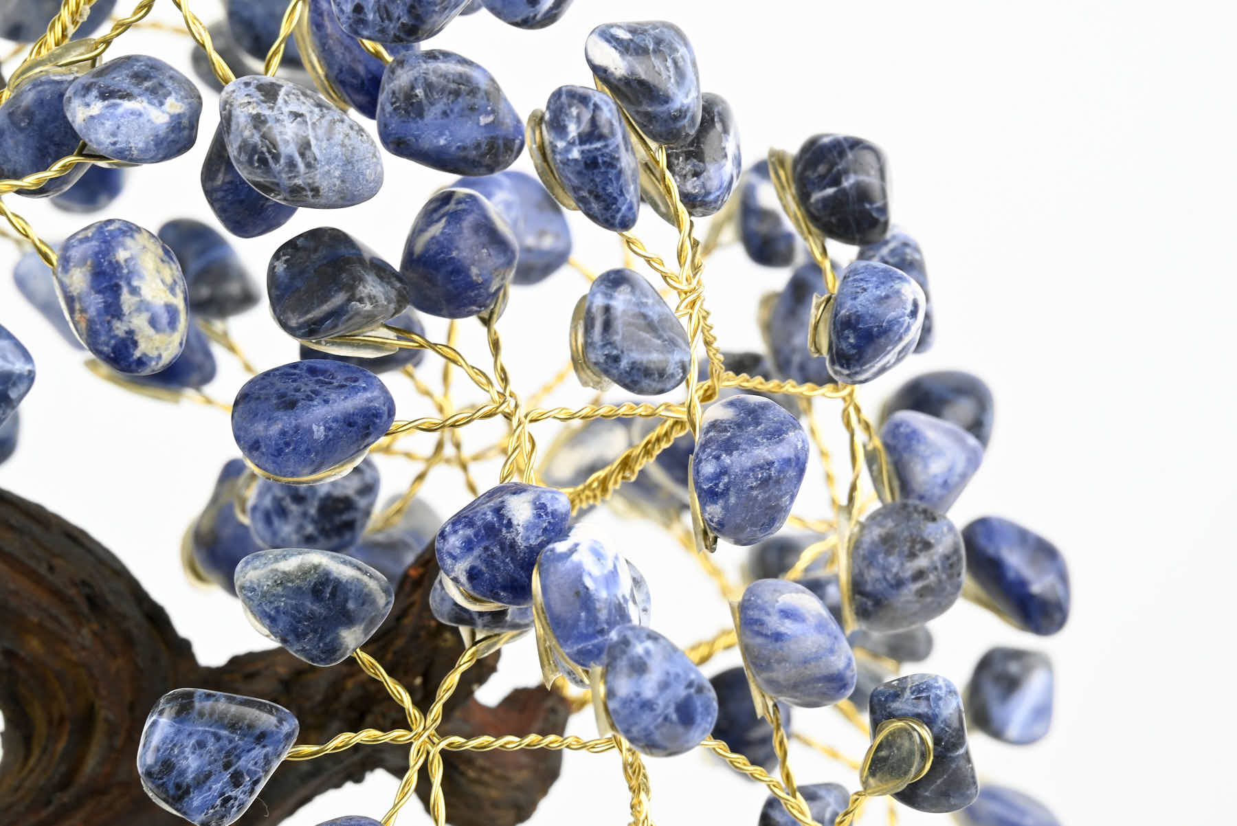 Handmade 34cm Tall Gemstone Tree with Amethyst base and 180 Sodalite gems - #TRSODA-36003