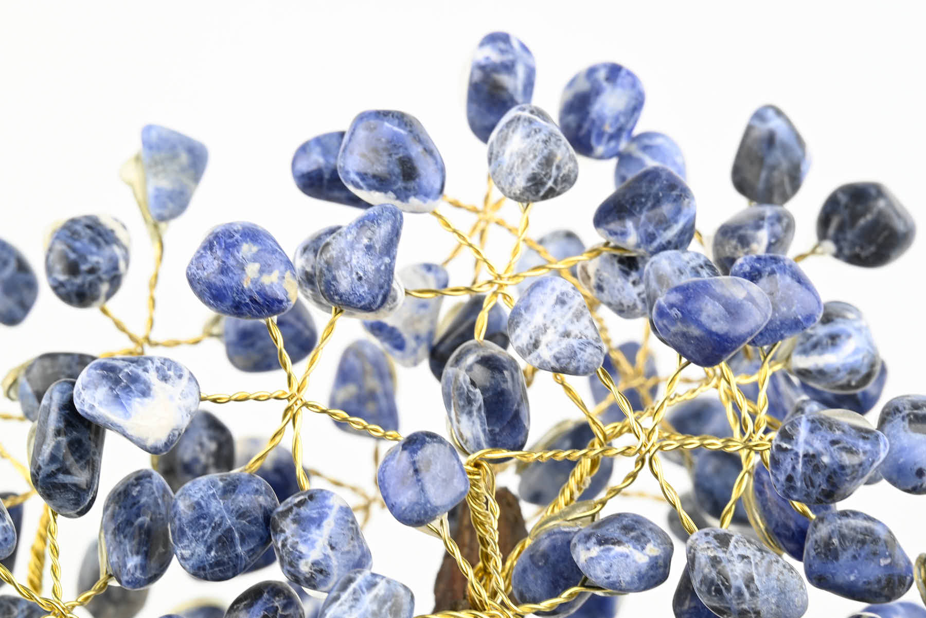 Handmade 34cm Tall Gemstone Tree with Amethyst base and 180 Sodalite gems - #TRSODA-36003
