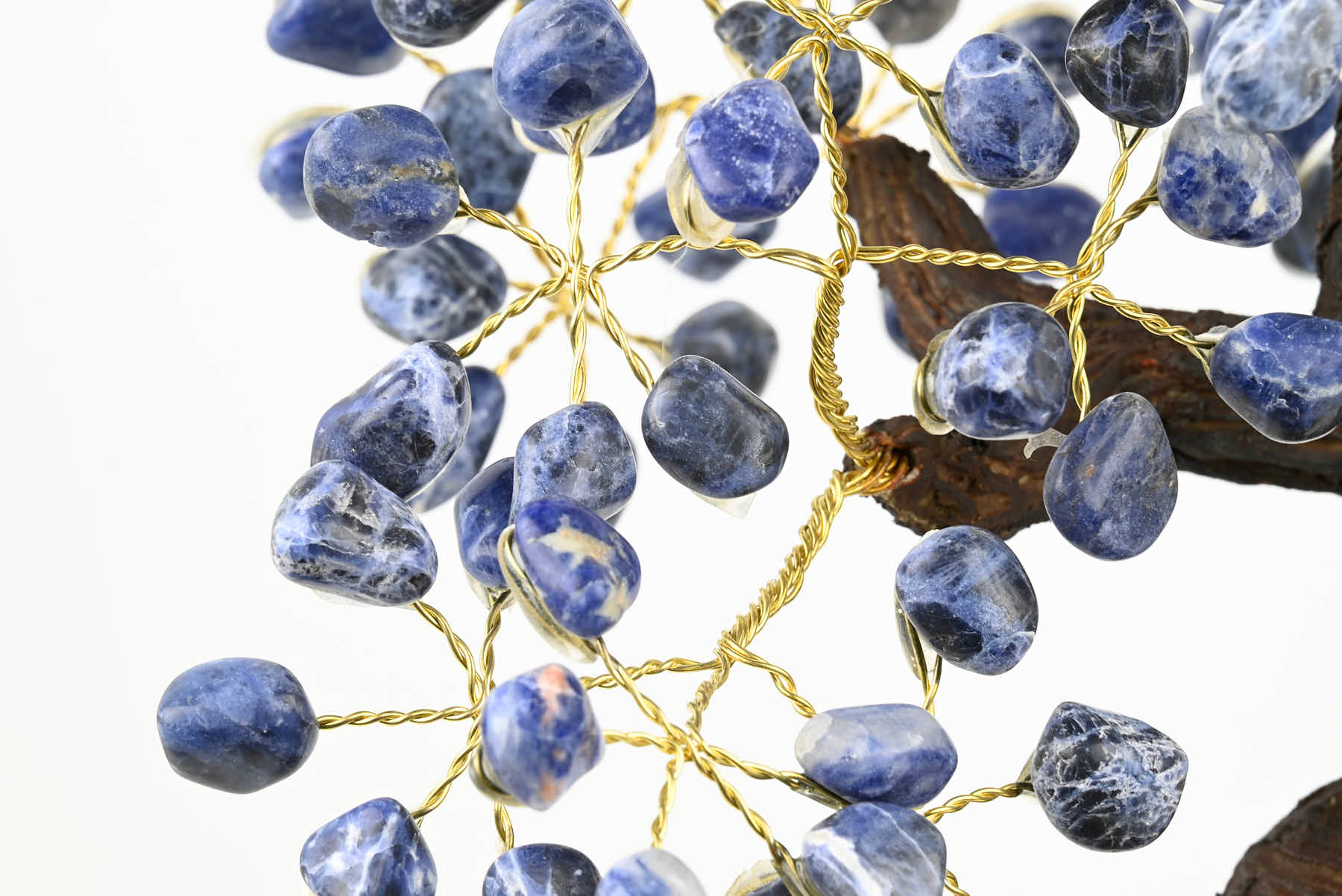 Handmade 34cm Tall Gemstone Tree with Amethyst base and 180 Sodalite gems - #TRSODA-36003