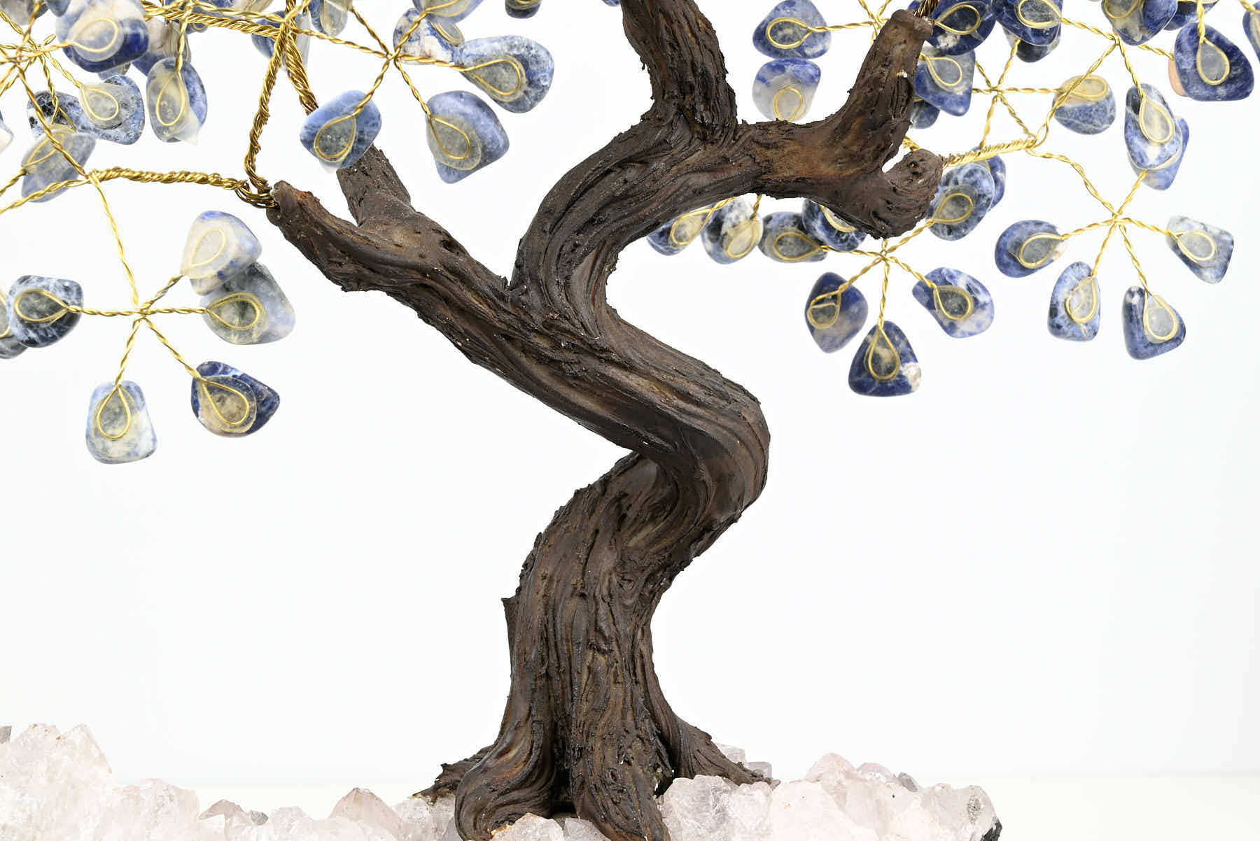 Handmade 39cm Tall Gemstone Tree with Amethyst base and 180 Sodalite gems - #TRSODA-36002