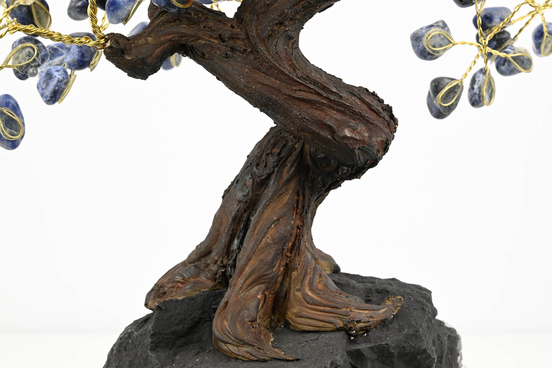 Handmade 34cm Tall Gemstone Tree with Amethyst base and 180 Sodalite gems - #TRSODA-36003