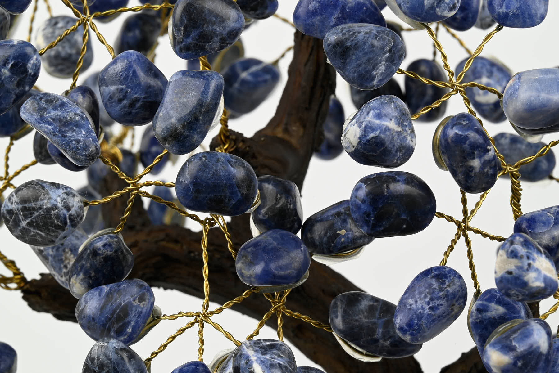 Handmade 37cm Tall Gemstone Tree with Amethyst base and 180 Sodalite gems - #TRSODA-36001