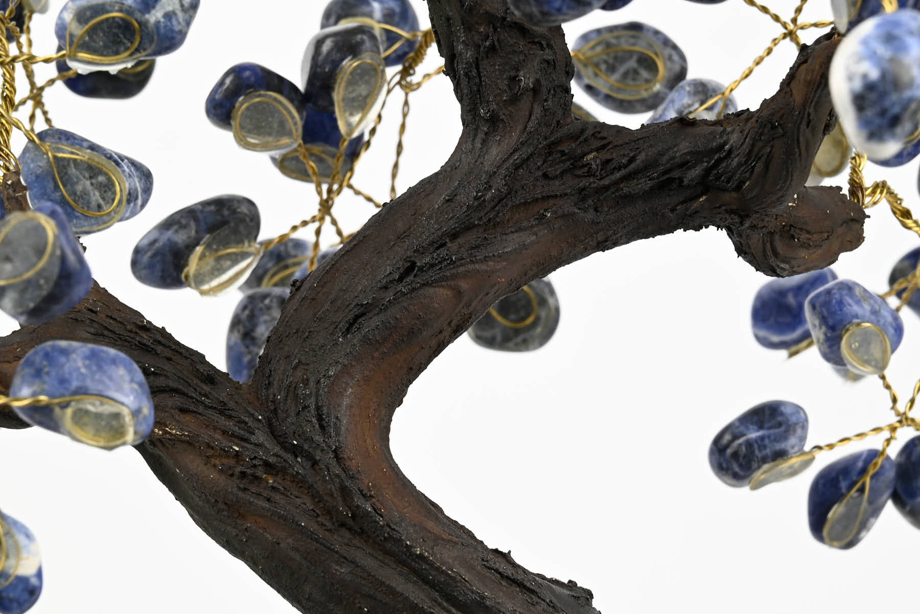 Handmade 37cm Tall Gemstone Tree with Amethyst base and 180 Sodalite gems - #TRSODA-36001