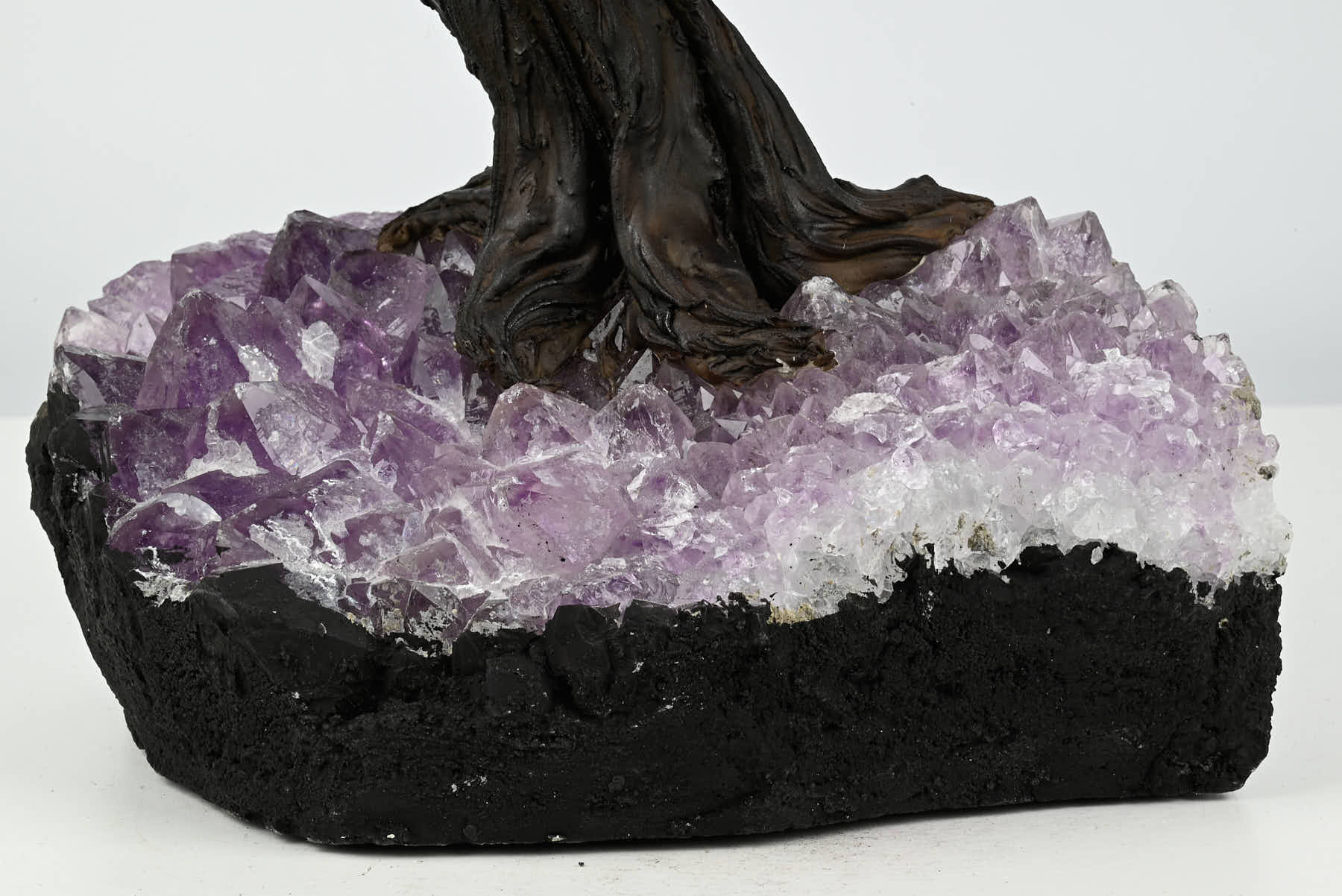Handmade 37cm Tall Gemstone Tree with Amethyst base and 180 Sodalite gems - #TRSODA-36001