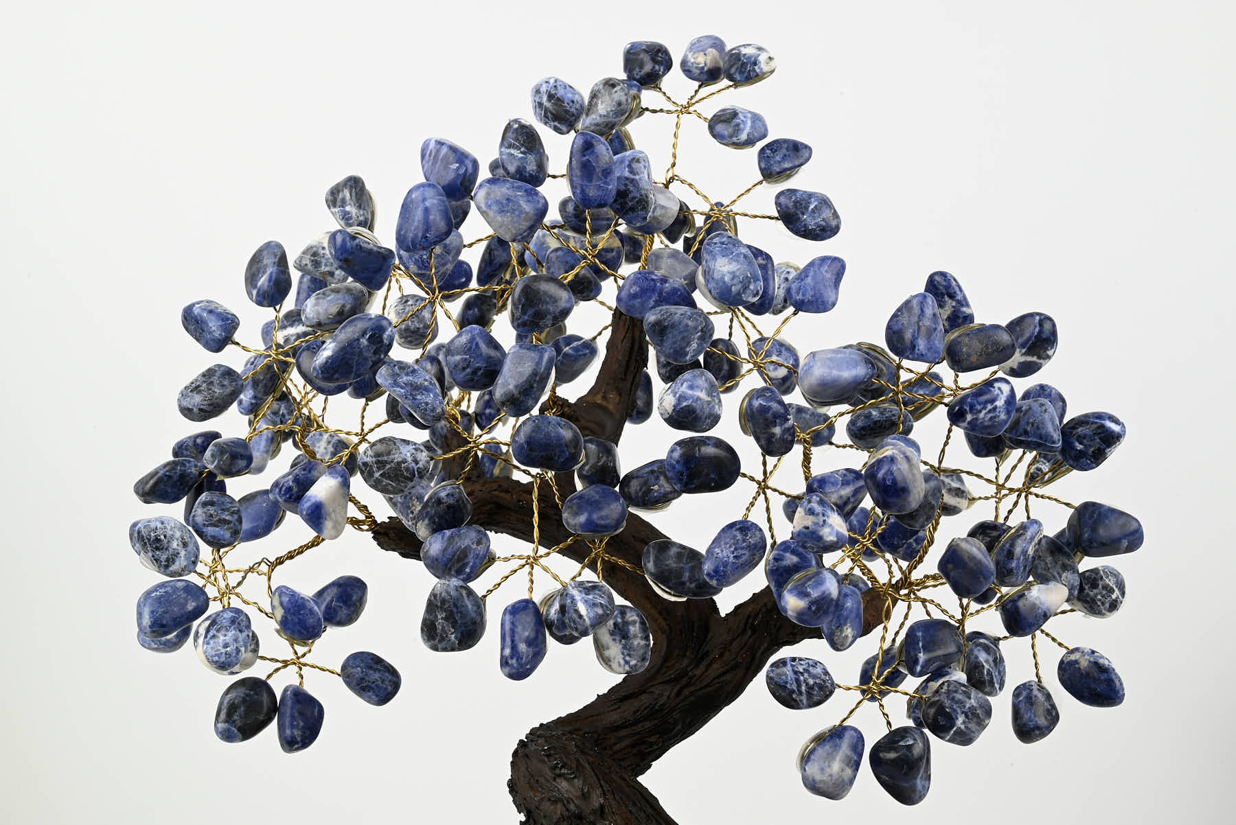 Handmade 37cm Tall Gemstone Tree with Amethyst base and 180 Sodalite gems - #TRSODA-36001