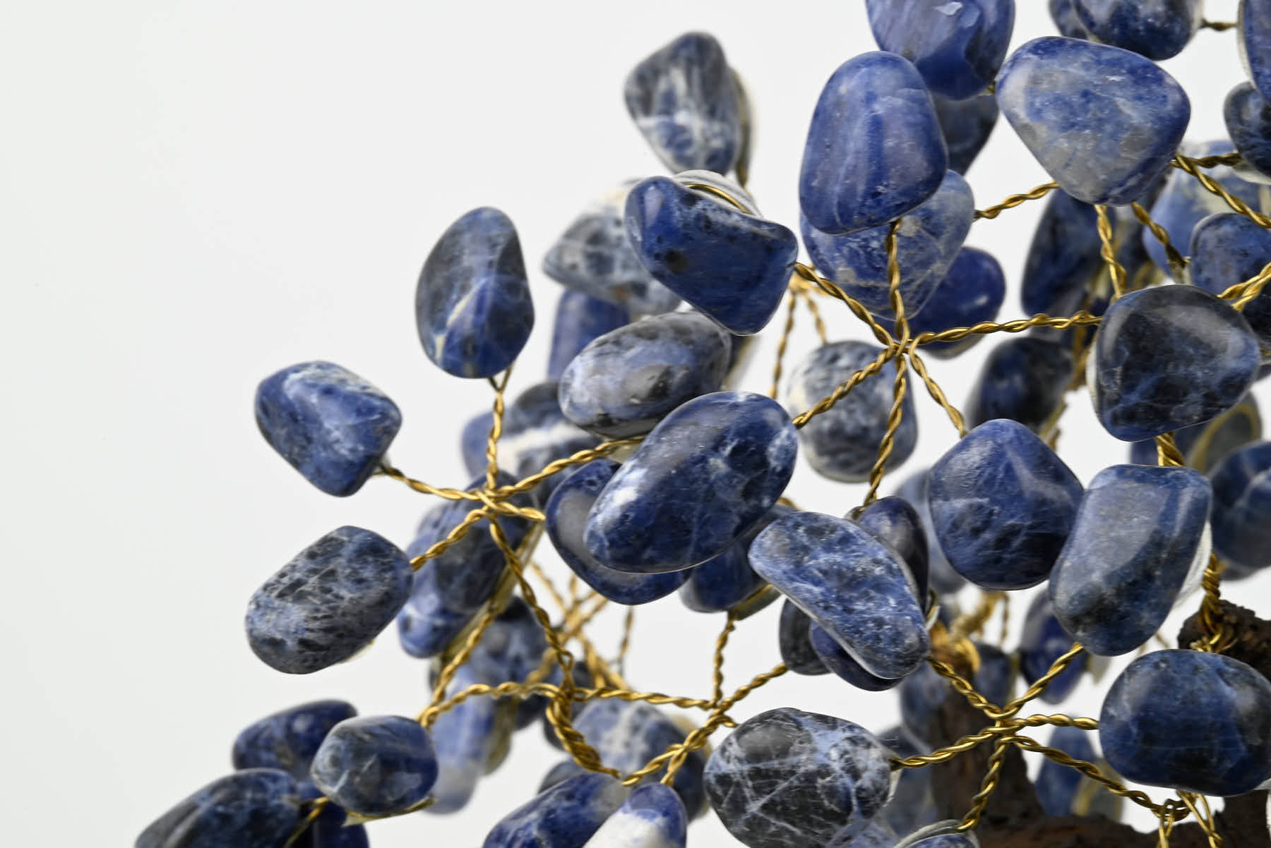 Handmade 37cm Tall Gemstone Tree with Amethyst base and 180 Sodalite gems - #TRSODA-36001