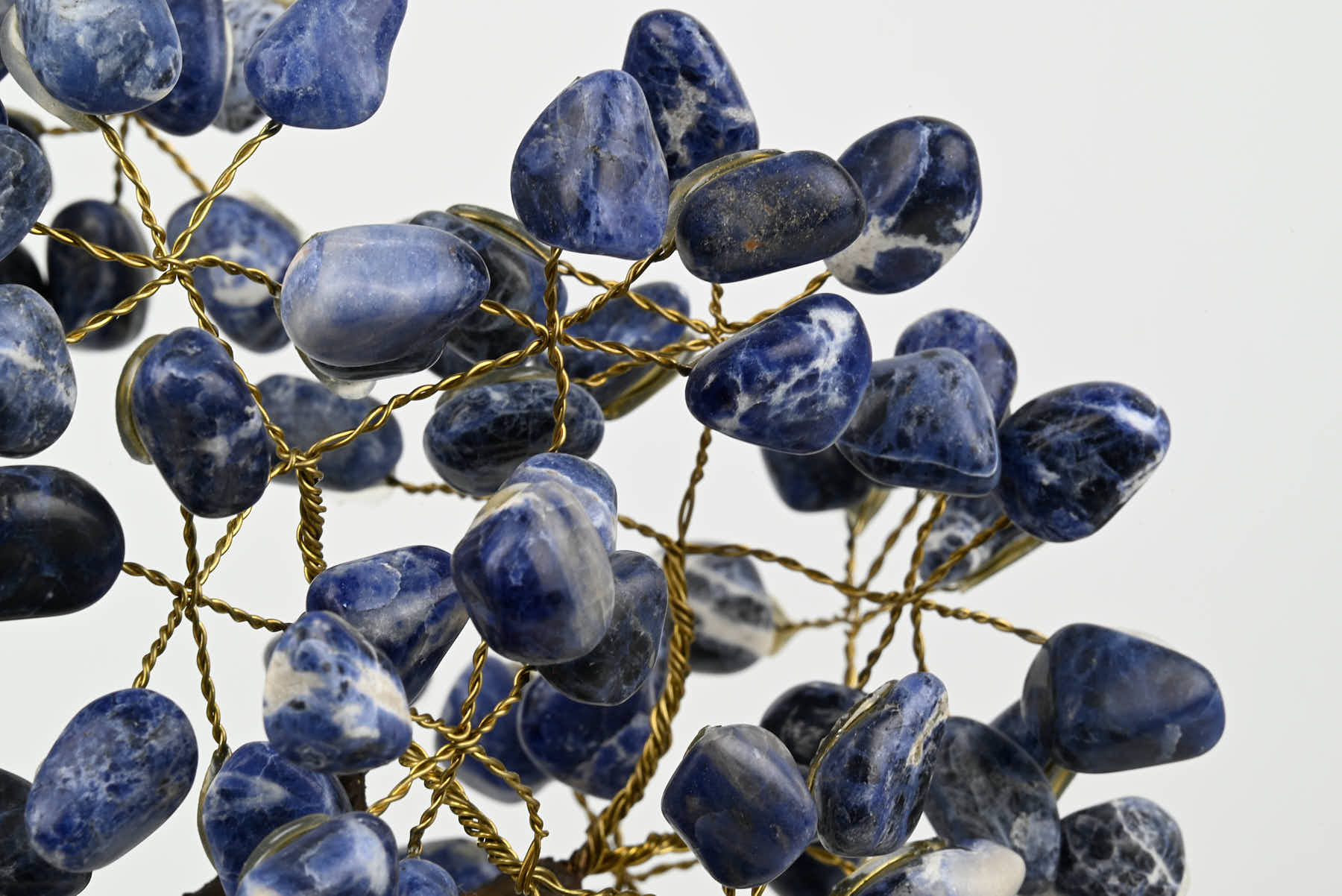Handmade 37cm Tall Gemstone Tree with Amethyst base and 180 Sodalite gems - #TRSODA-36001