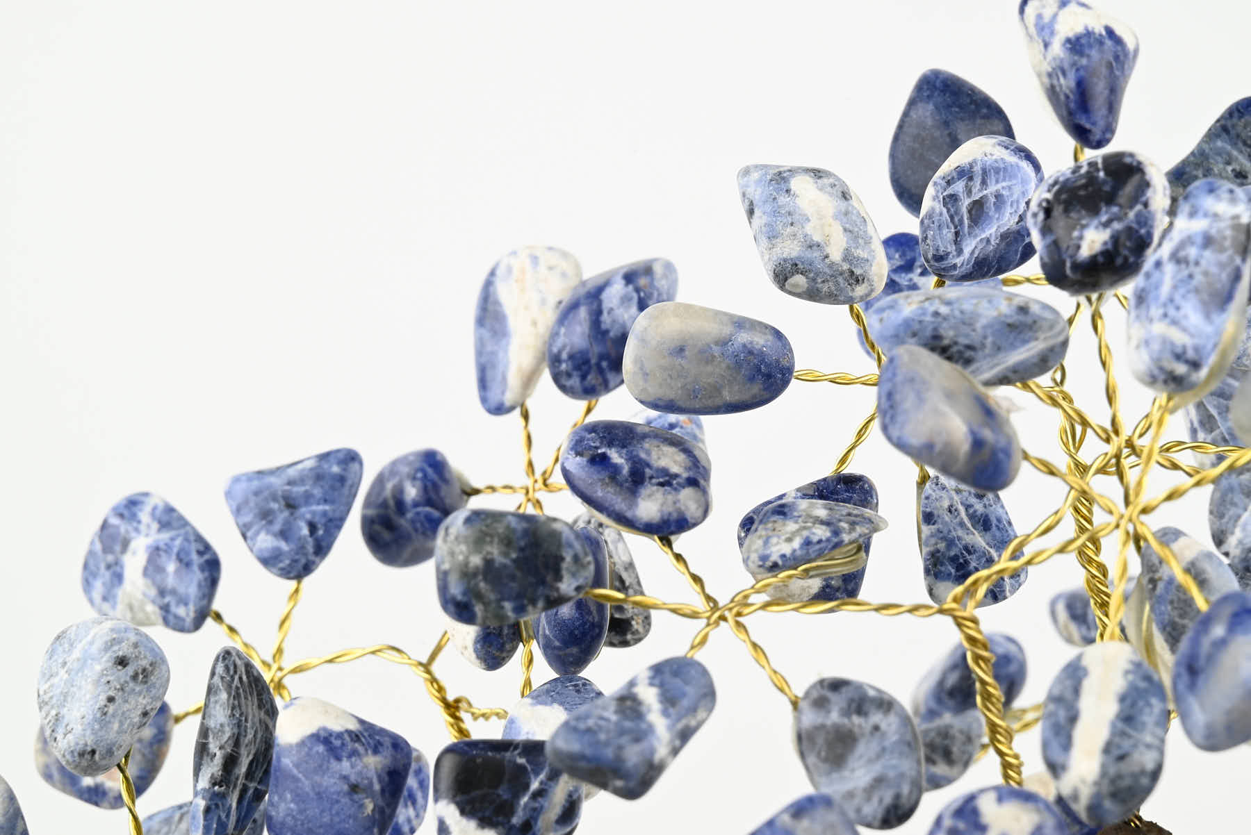 Handmade 38cm Tall Gemstone Tree with Amethyst base and 180 Sodalite gems - #TRSODA-36004
