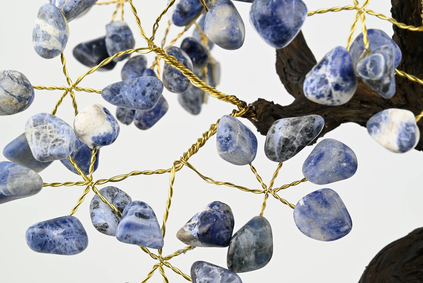 Handmade 38cm Tall Gemstone Tree with Amethyst base and 180 Sodalite gems - #TRSODA-36004