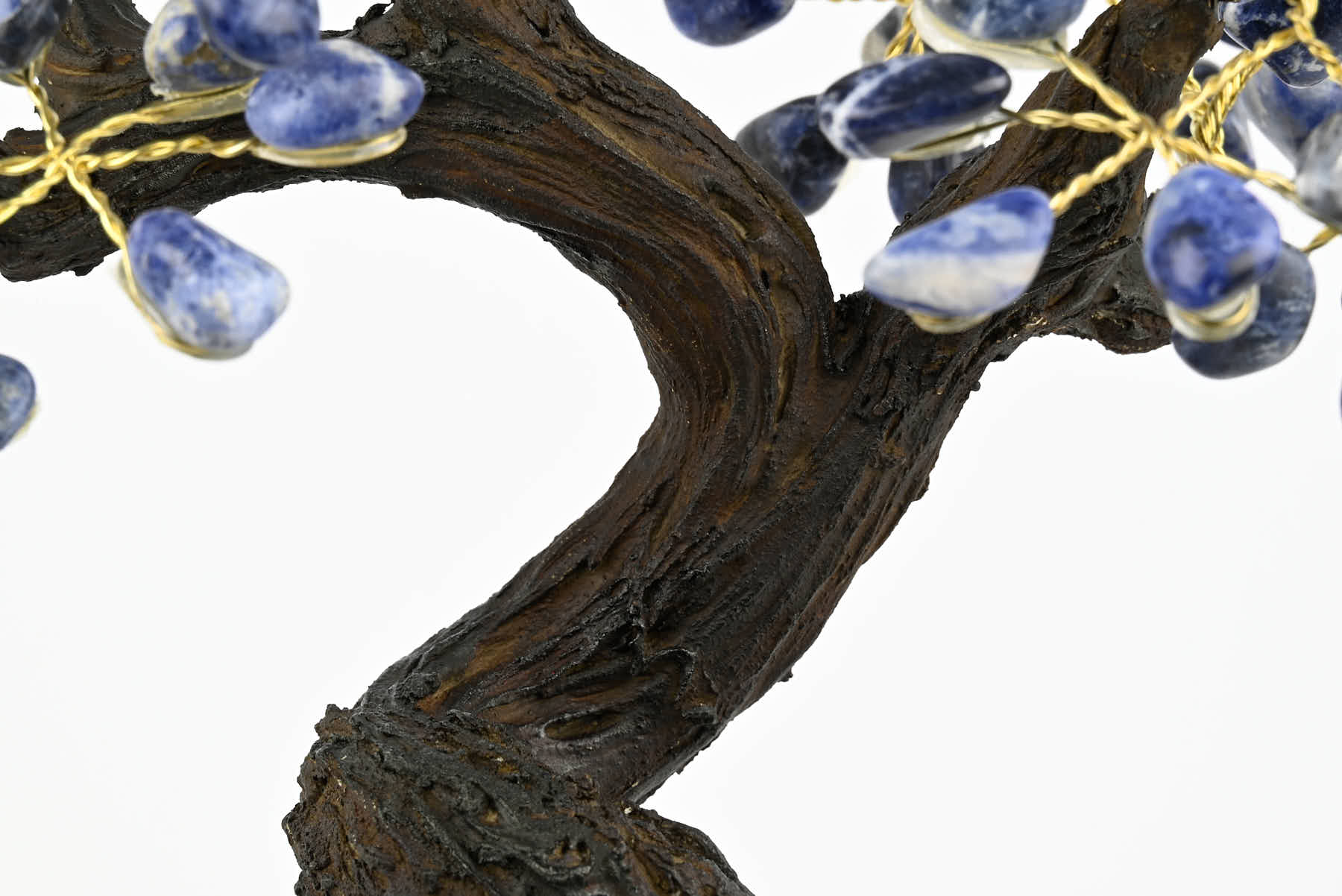 Handmade 35cm Tall Gemstone Tree with Amethyst base and 180 Sodalite gems - #TRSODA-36005