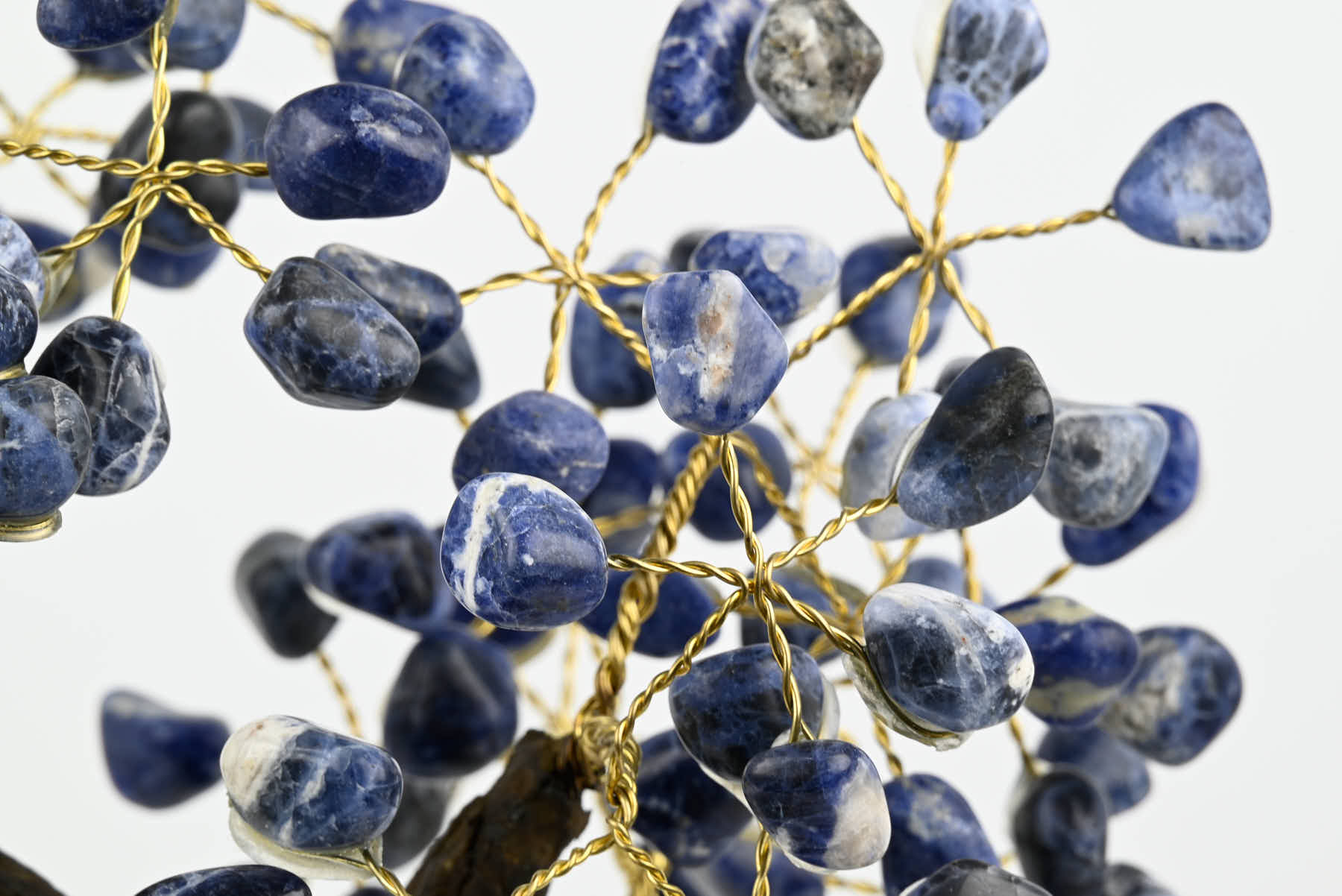 Handmade 35cm Tall Gemstone Tree with Amethyst base and 180 Sodalite gems - #TRSODA-36005