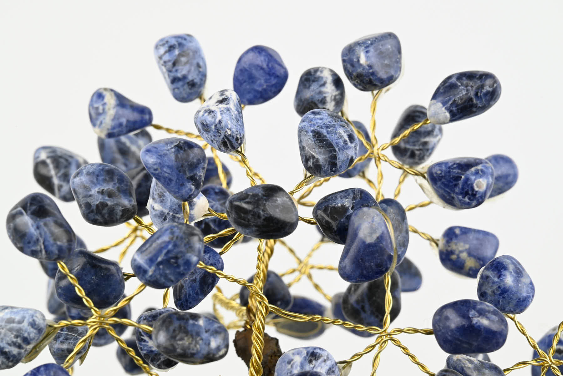 Handmade 35cm Tall Gemstone Tree with Amethyst base and 180 Sodalite gems - #TRSODA-36005