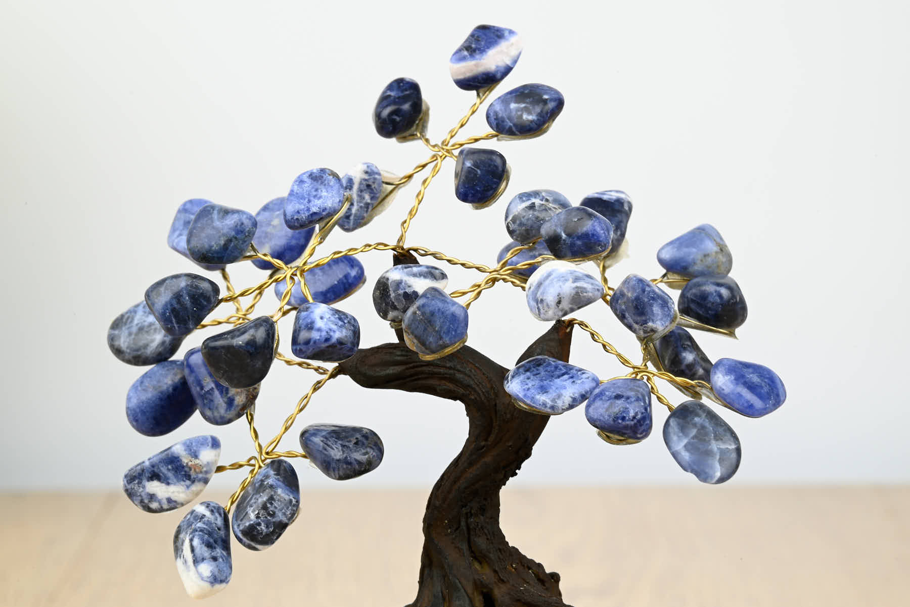 Handmade 13cm Tall Gemstone Tree with Amethyst base and 35 gems